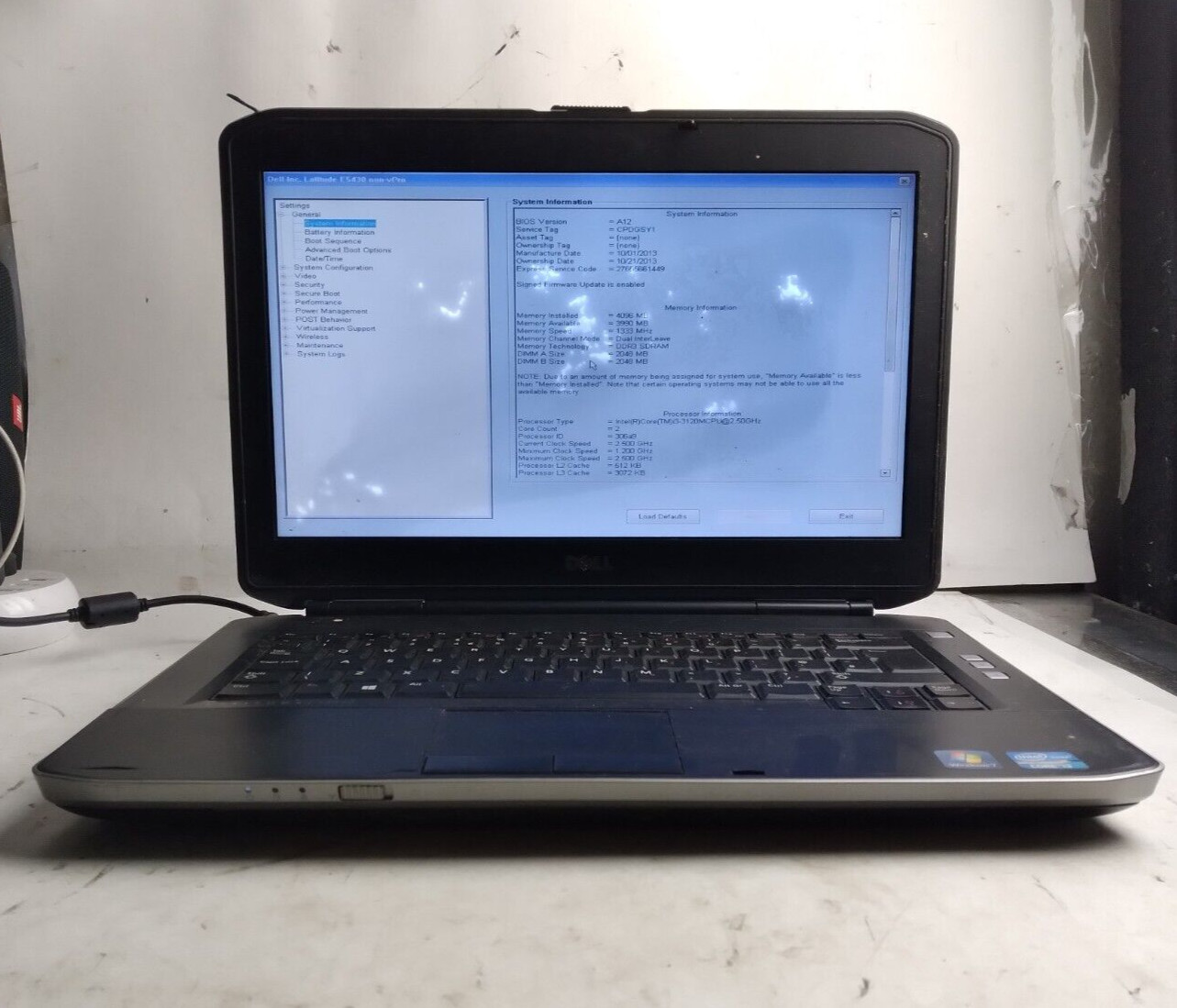 Dell Latitude E5430 w/i3-3120M, 4GB RAM, 320GB HDD, 14″ Laptop for Parts #2251
