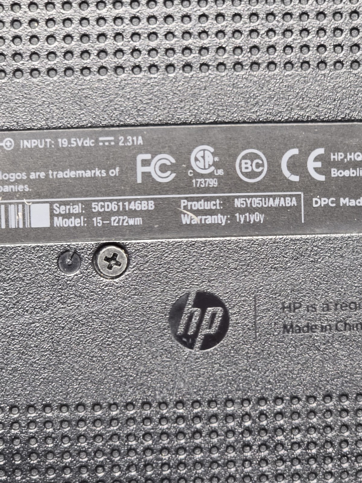 HP 15-f272wm Laptop Intel Pentium | UNTESTED | No Charger
