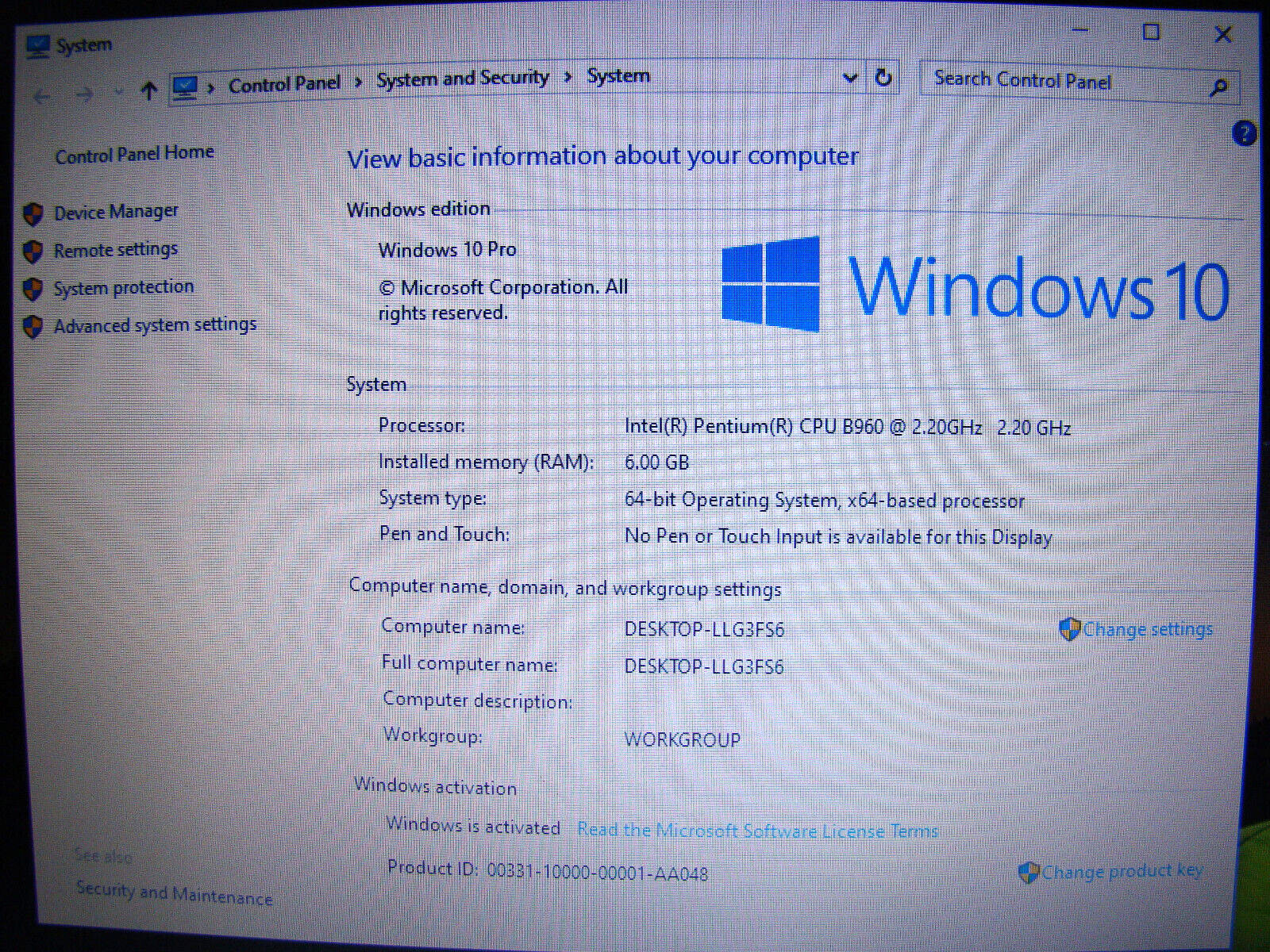 Lenovo B570/Pentium B960 2.20ghz/6gb/320gb/Windows 10 Pro/Web/Hdmi/Vga/15.6