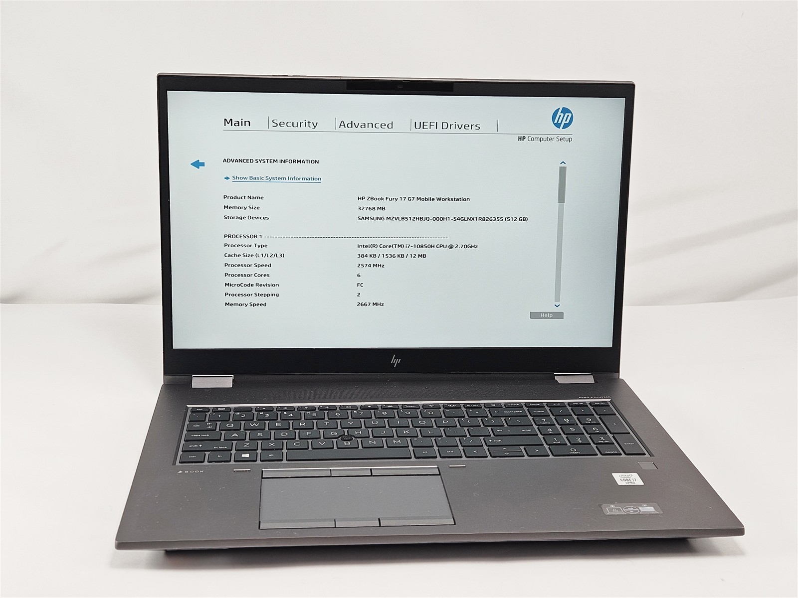 HP ZBook Fury 17 G7 32GB 512GB SSD i7-10850H 17.3″ Workstation RTX 4000