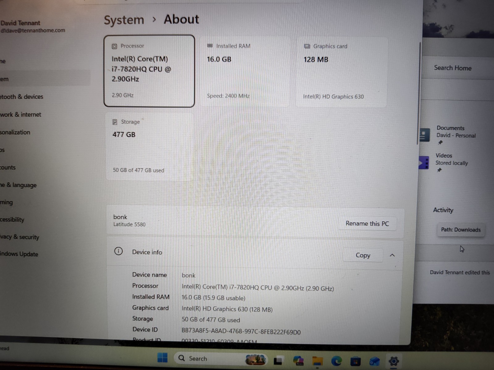 Dell Latitude 5580 15.6″ i7-7820HQ 16GB 512gb SSD Win 11 Pro Fully Tested