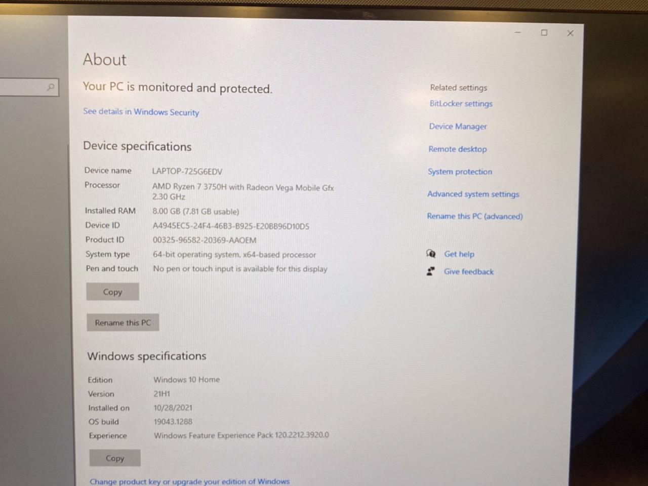 ASUS TUF GAMING 17.3″ AMD RYZEN 7 8GB 512GB NVIDIA GEFORCE GTX 1650- USED.