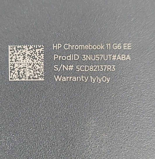 HP Chromebook 11 G6 EE 3NU57UT#ABA Laptop Celeron N3350 4GB 16GB SEE NOTES