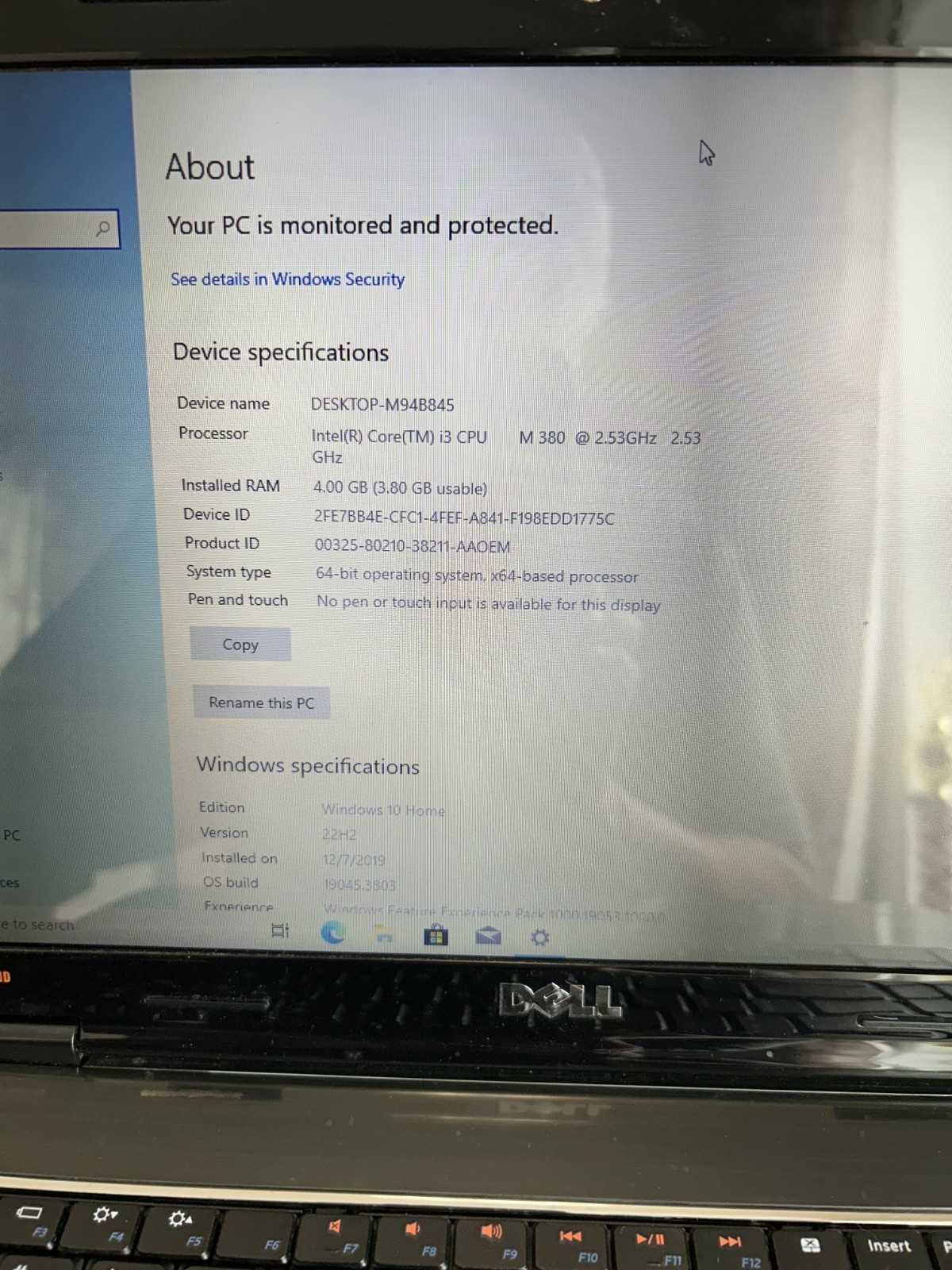 Dell Inspiron N5010 15″ Laptop Intel Core i3 2.53GHz 4GB RAM 220GB HDD Win10