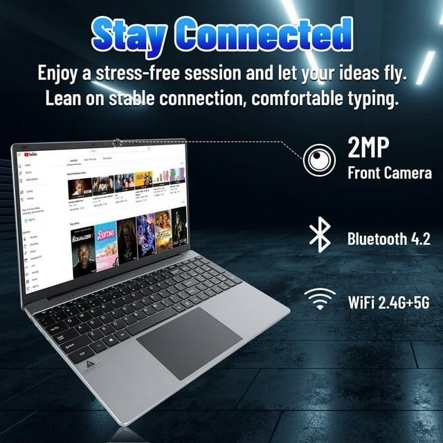 15.6 inch Laptop 16GB 512GB Windows 11 Computers Support WiFi＆Bluetooth＆Type-C