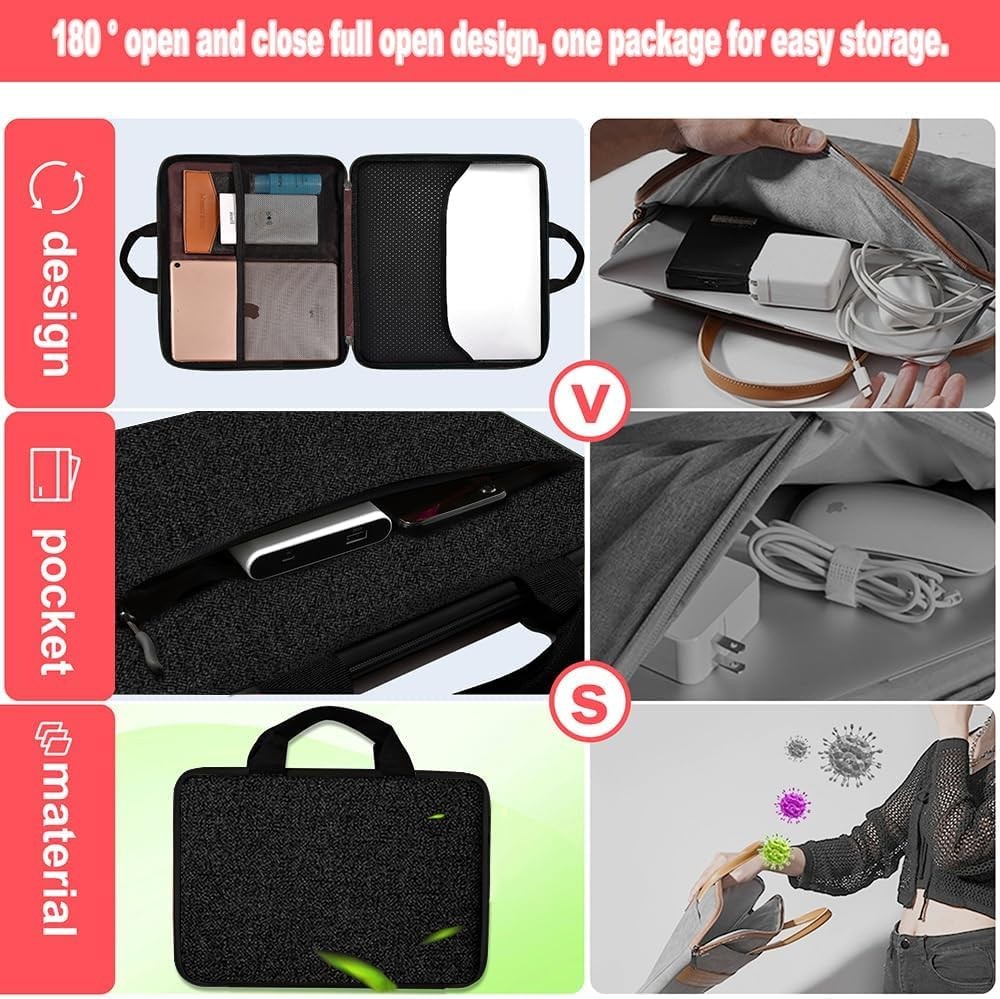 Laptop Case 13.3-14 inch Sleeve, Water-Resistant and Shockproof Bag for MacBook