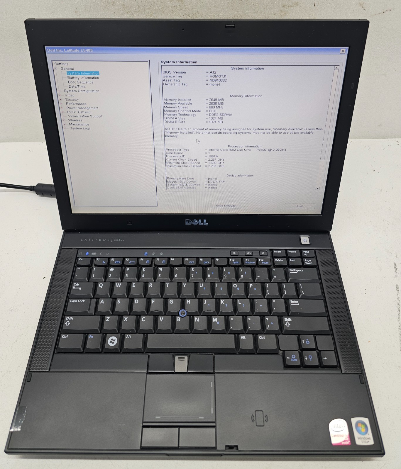 Dell Latitude E6400 14″ Laptop Intel Core 2 Duo P8400 2GB RAM NO HD/OS (FL)