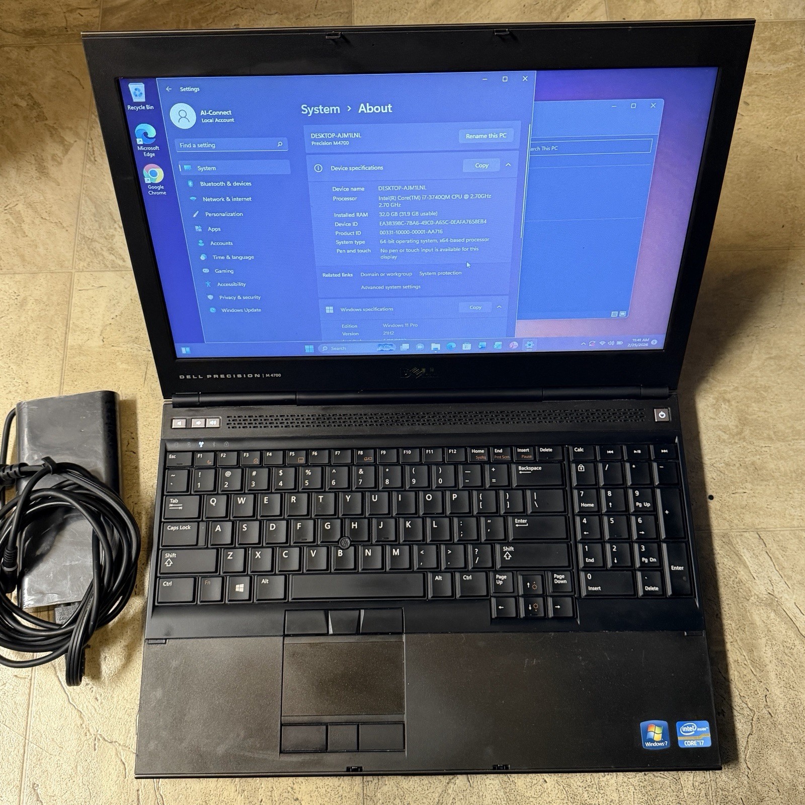 DELL PRECISION M4700 i7-3540M 32GB RAM 256GB SSD 1920×1080 Windows 11 Pro