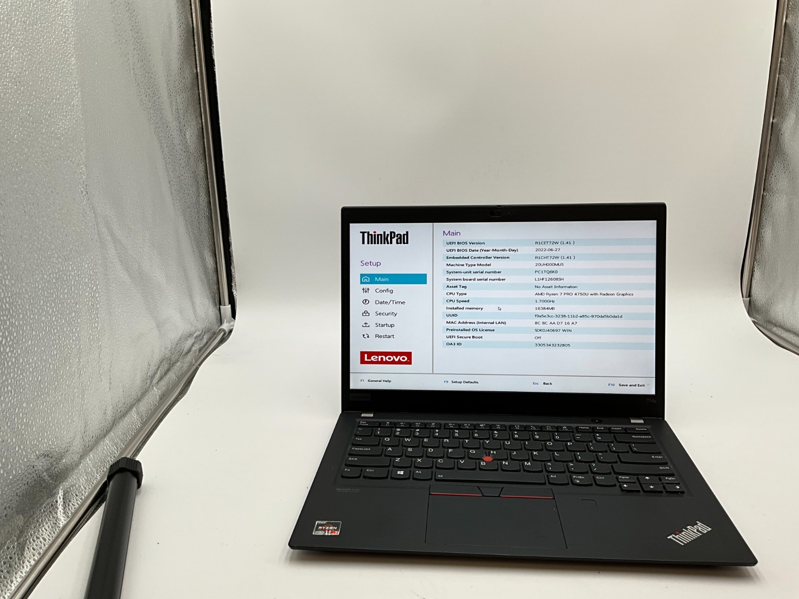 LENOVO ThinkPad T14s Gen 1 20UH000MUS Ryzen 7 PRO 16GB 512GB LAPTOP PC1TQ6K0