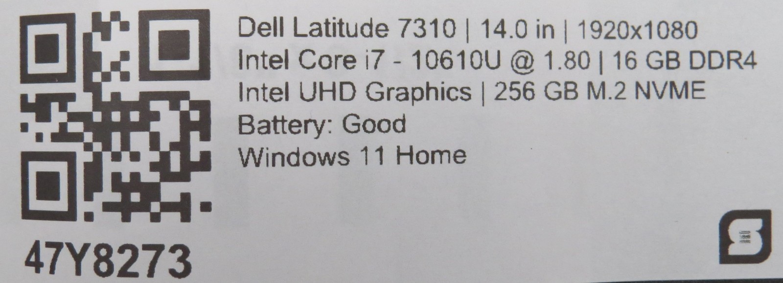 Dell Latitude 7310 | i7-10610U @ 1.8GHz | 16GB / 256GB m2 | 13.3 touch | Win 11