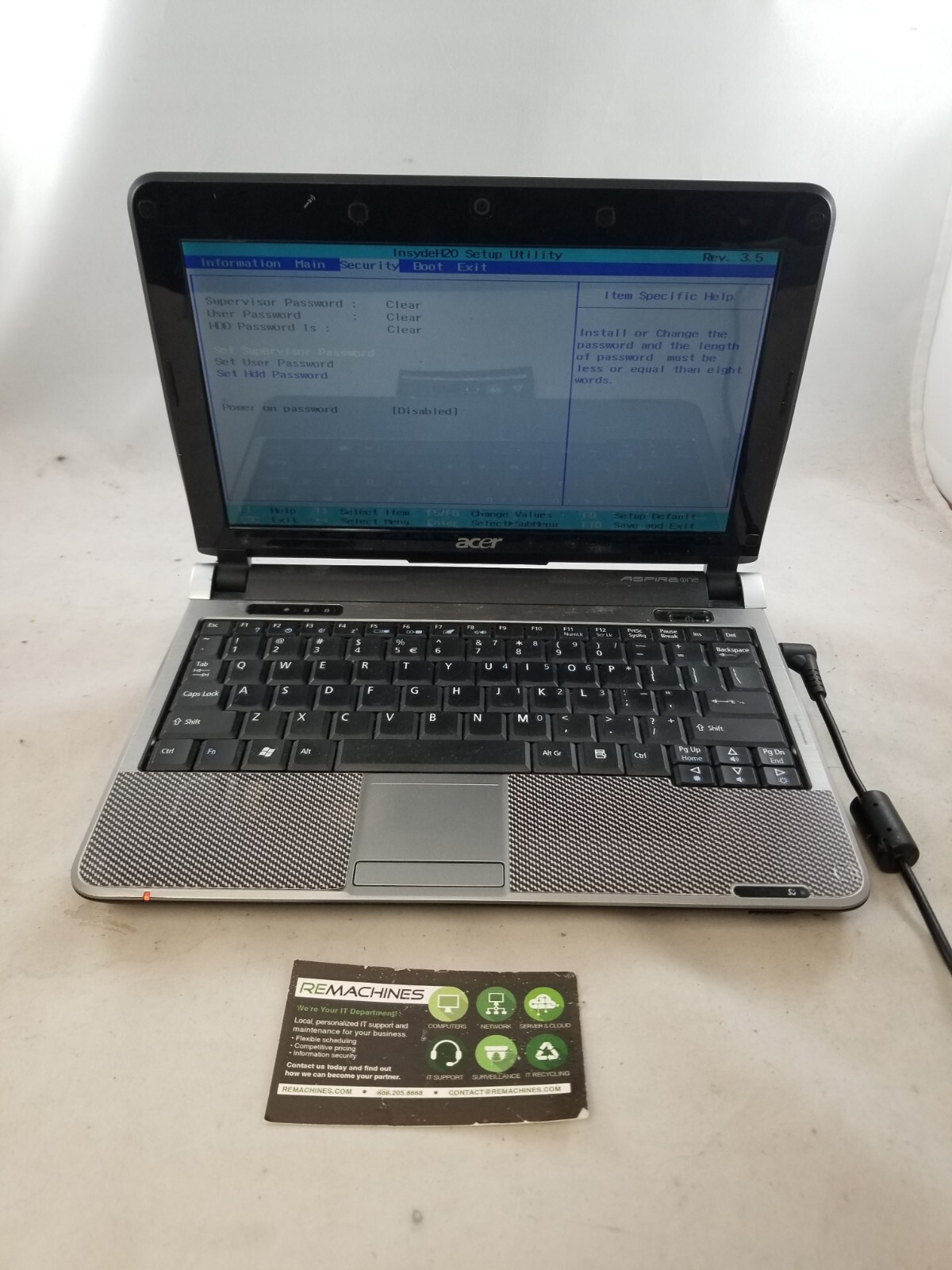 Acer Aspire One D150-1577 10.1″ Intel Atom N270 1.6GHz 1GB 160GB HDD No OS
