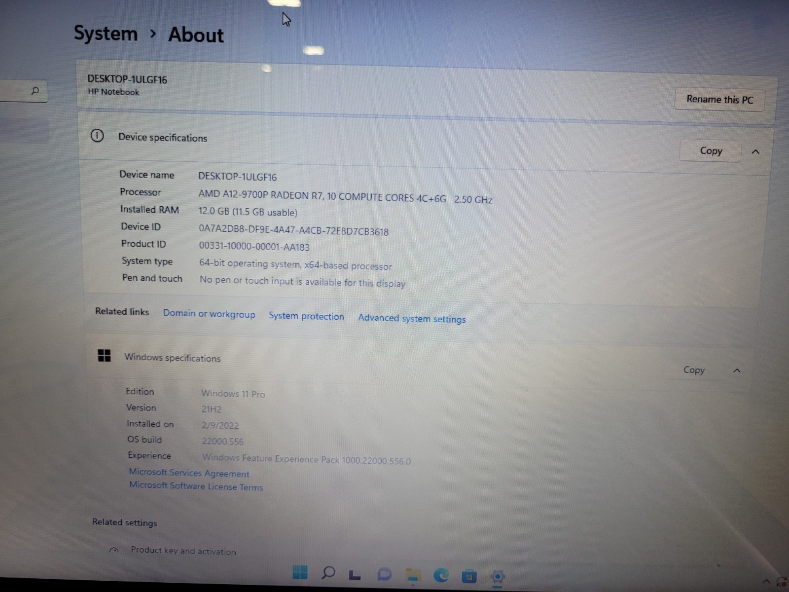 Hp notebook 17-y013cy Radeon A12 9700p 2500mhz 12gb ram 256gb charger*8CG6472F1D