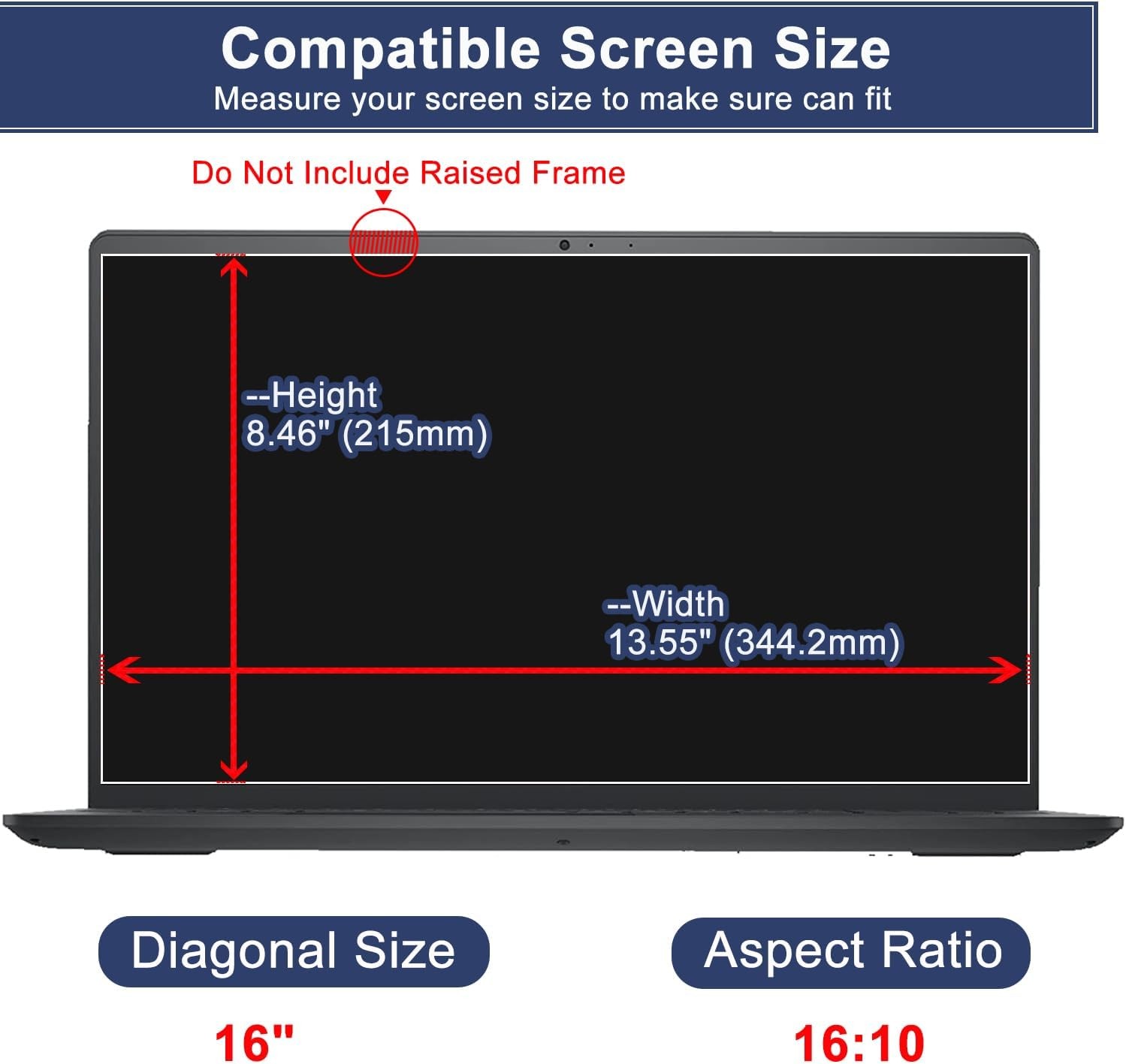 Tempered Glass Screen Protector for Lenovo ideapad 5/5i Pro 16 & Slim 3/5/7 16