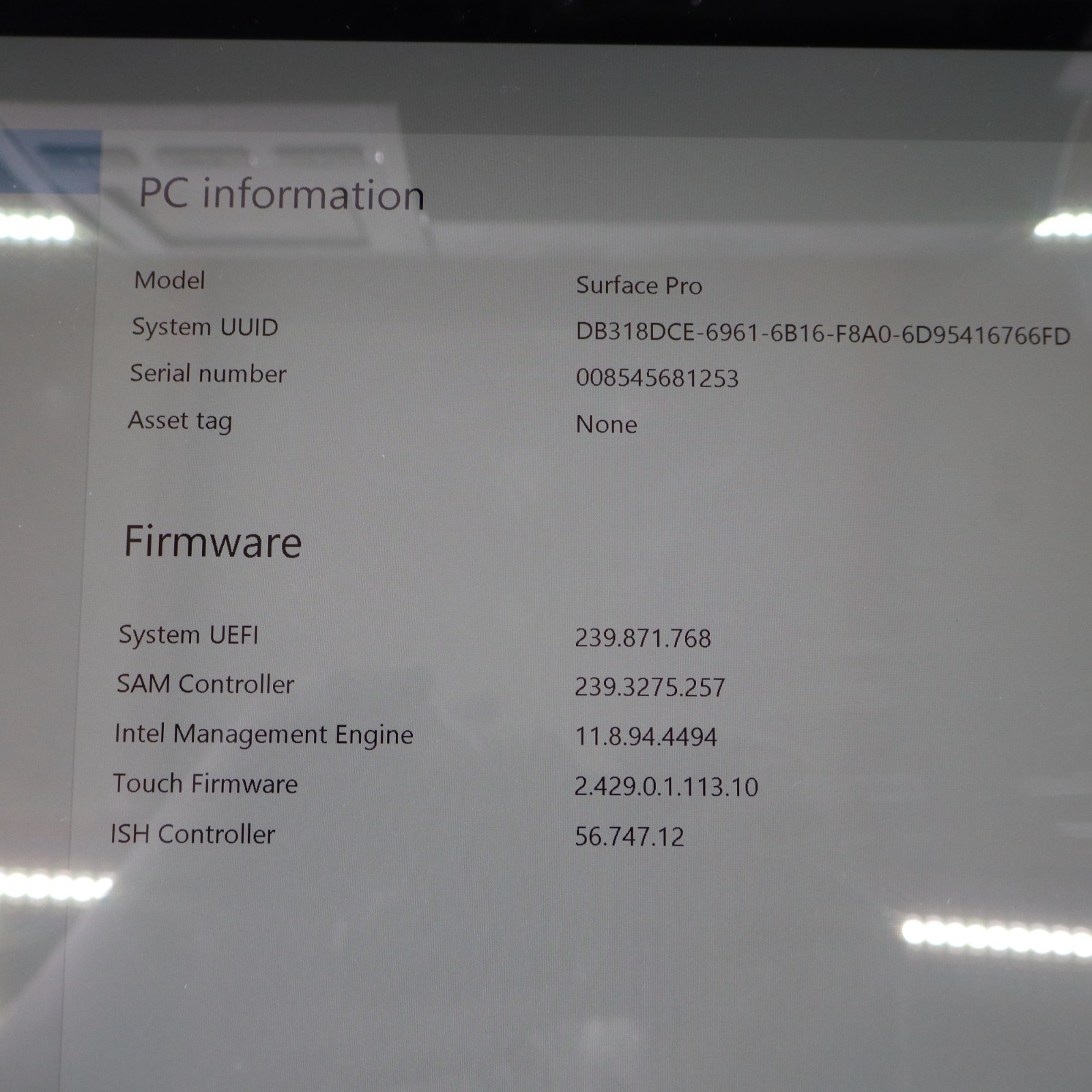 SURFACE PRO 1807 5TH GEN I5-7300U 8GB 1867 RAM 256GB SSD T5-A2