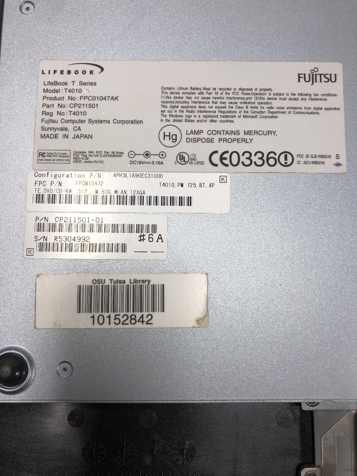 LOT Of 2 Fujitsu Lifebook T Series T4010 Tablet 1GB Ram No Hard drive