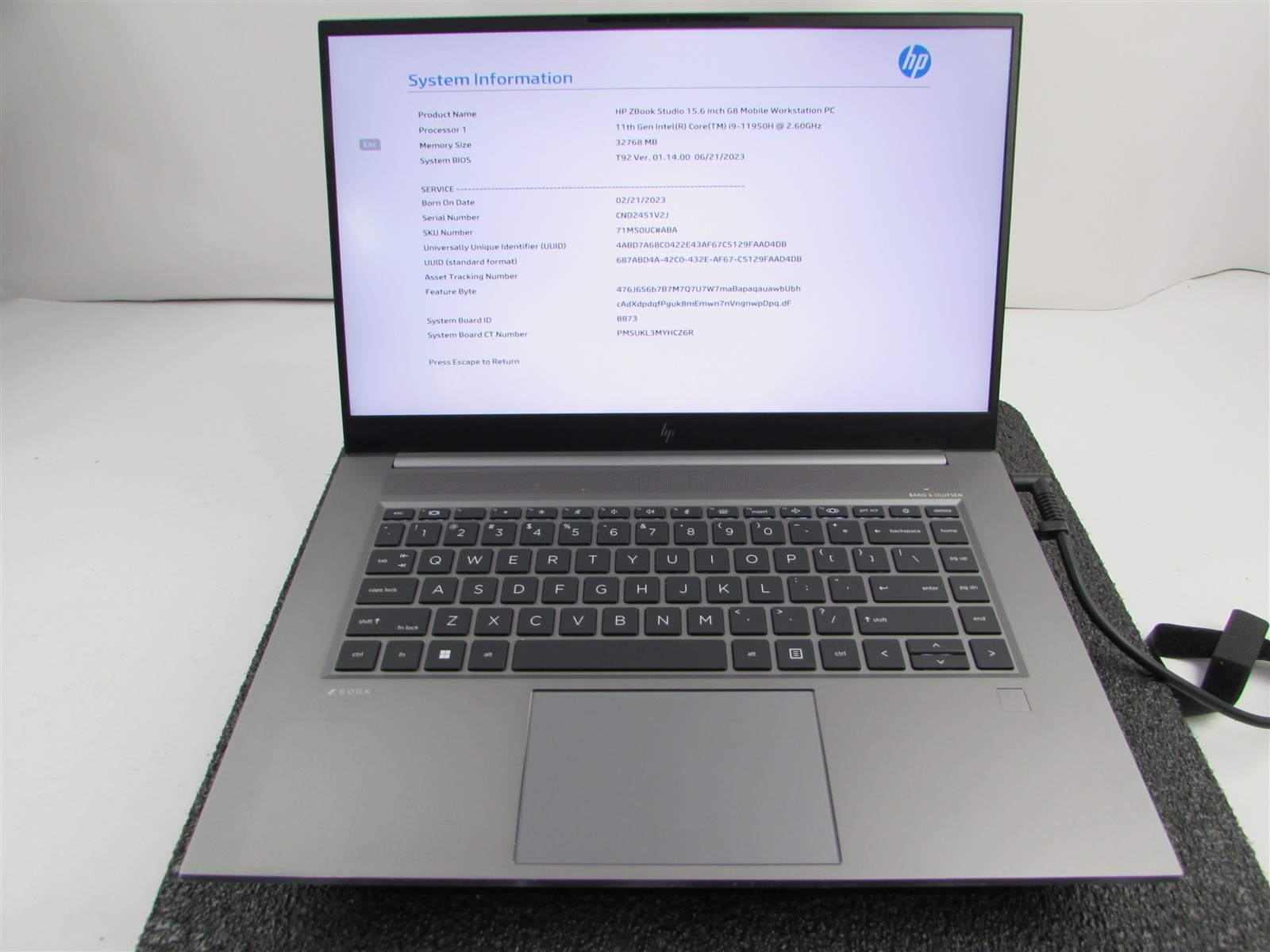HP ZBOOK STUDIO (G8) 1920X1080 FHD I9-11950H 1TB SSD 32GB RAM RTX A3000 NO O.S