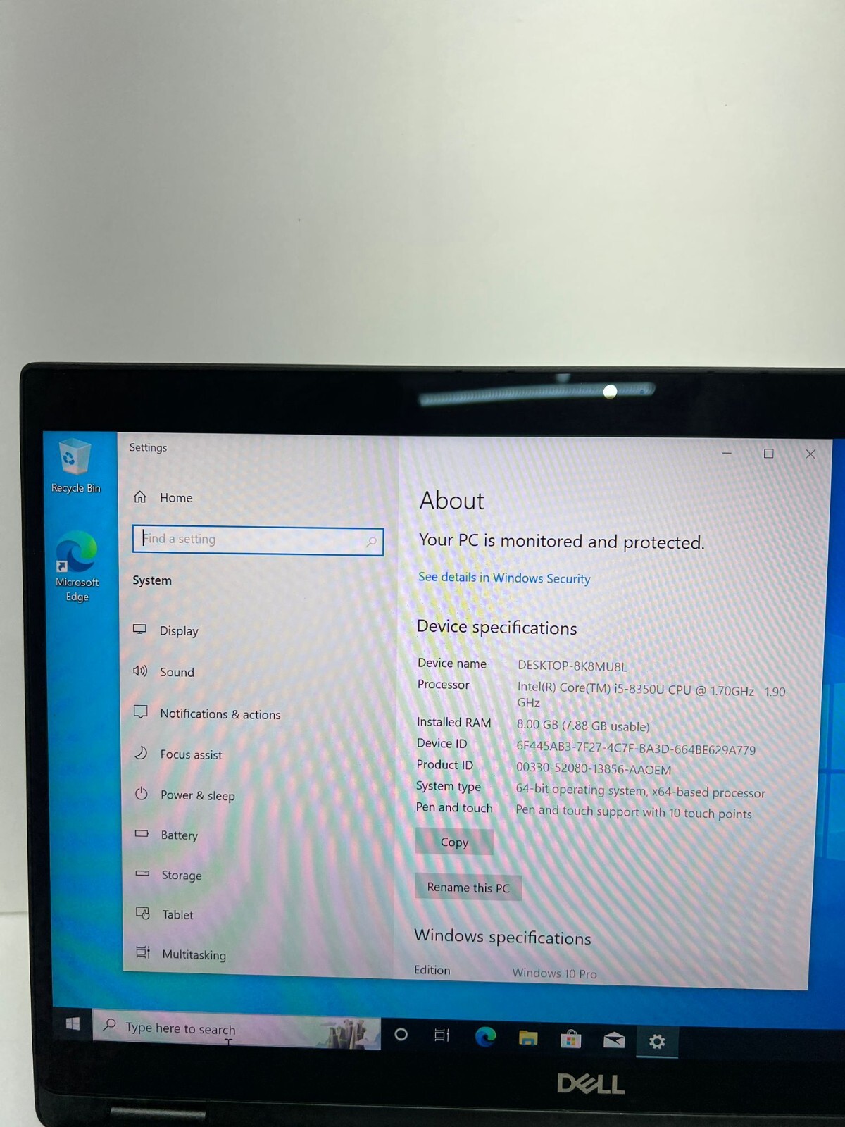 Dell Latitude 3390 Touch Core-i5 8GB RAM 128 SSD 13.3″ Touch Screen 360 Laptop