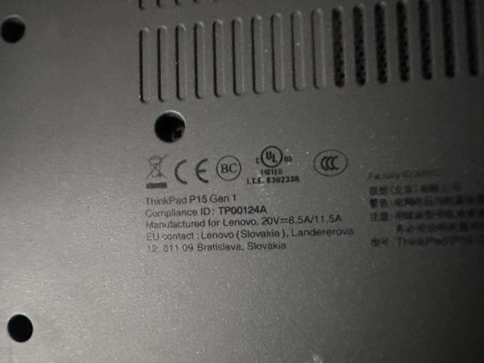Lenovo ThinkPad P15 Gen 1 i9 Pro| 500G | WIN 11 | With Charger & Docking Station
