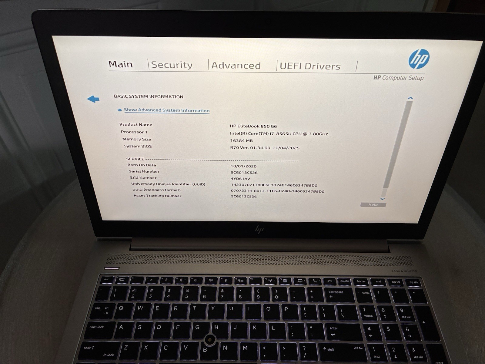HP HP EliteBook 850 G6 i7-8565U 1.80 GHz 16GB RAM 256GB SSD Windows 11