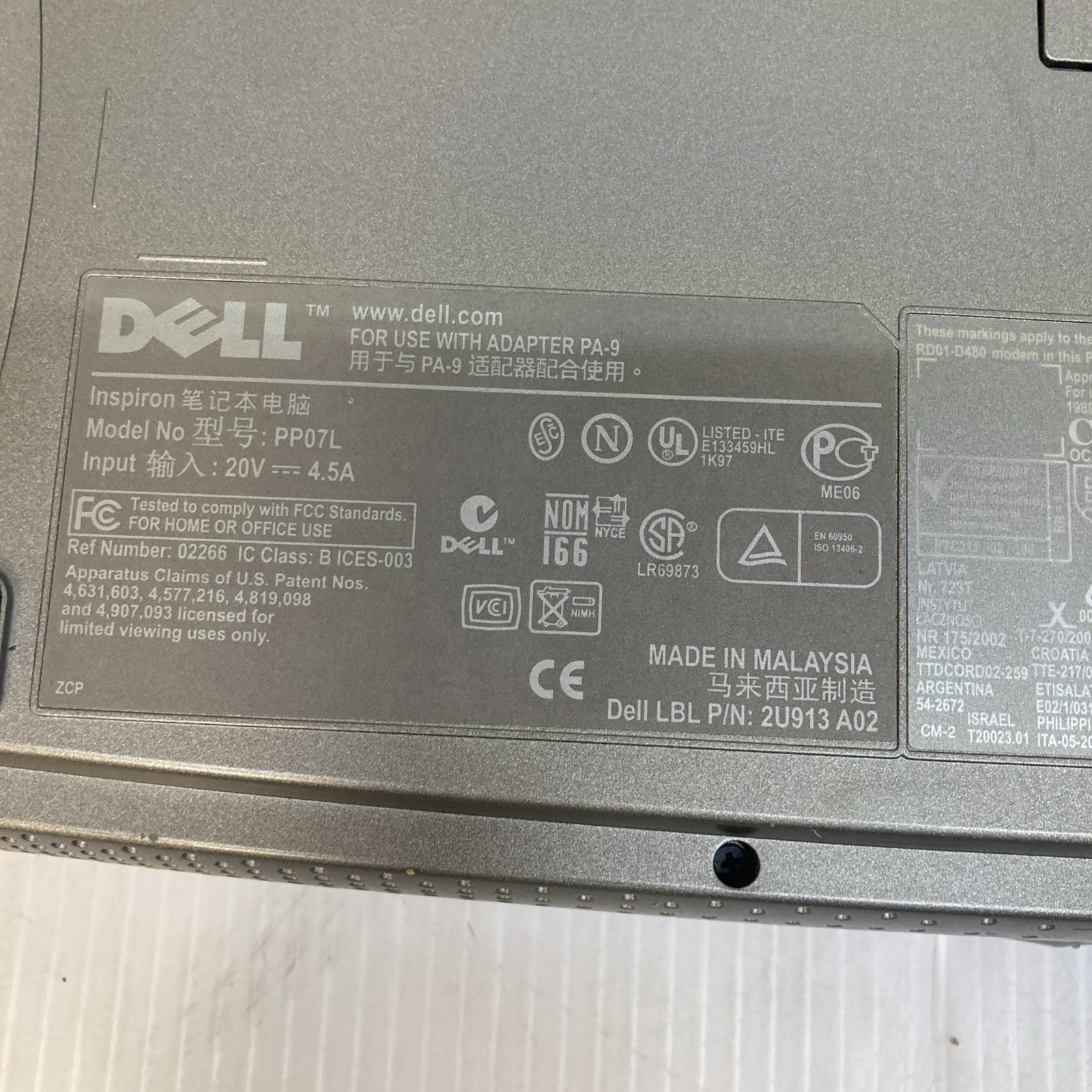 DELL INSPIRON 5100 INTEL PENTIUM 4 512MB RAM 2.40GHz no HDD boot to BIOS