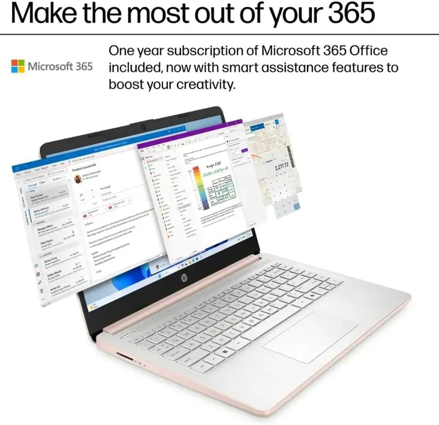 10pcs 2025 HP 14 Student Laptop,Intel Processor N150,UpTo 16GB 384GB Office 365