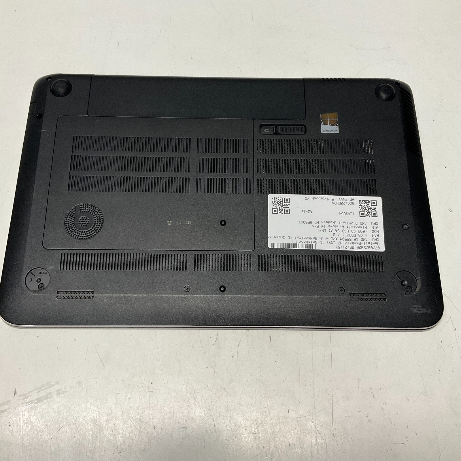 HP Envy 15 Laptop – AMD A8 5500M 4GB 750GB HDD Windows 10 Pro 15z-j100