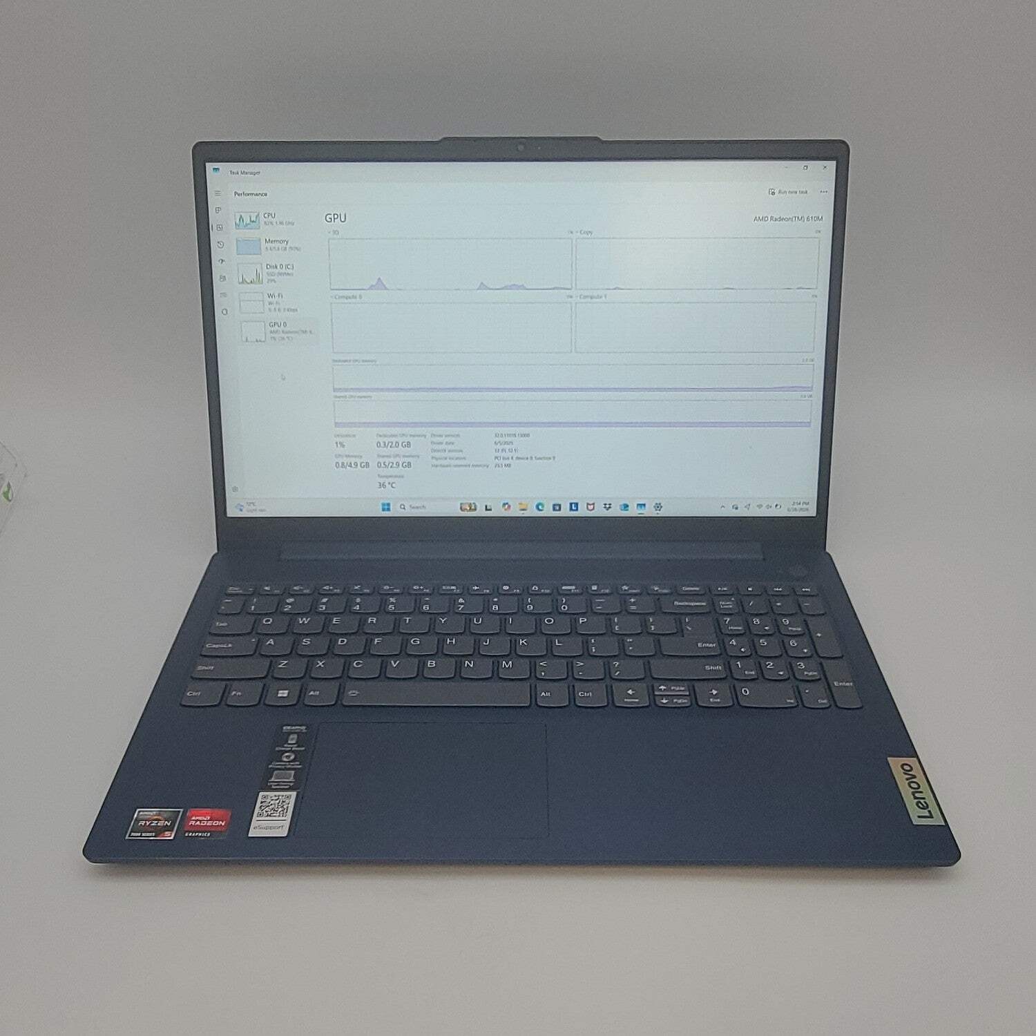 Lenovo IdeaPad Slim 3 15AMN8 15.6″ Ryzen 5 7520U 2.8GHz 8GB RAM 512GB SSD