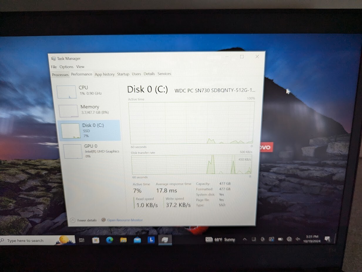 Lenovo T14 G1 i7-10610U 48GB RAM/500 GB SSD – Win 10 Pro TOUCHSCREEN