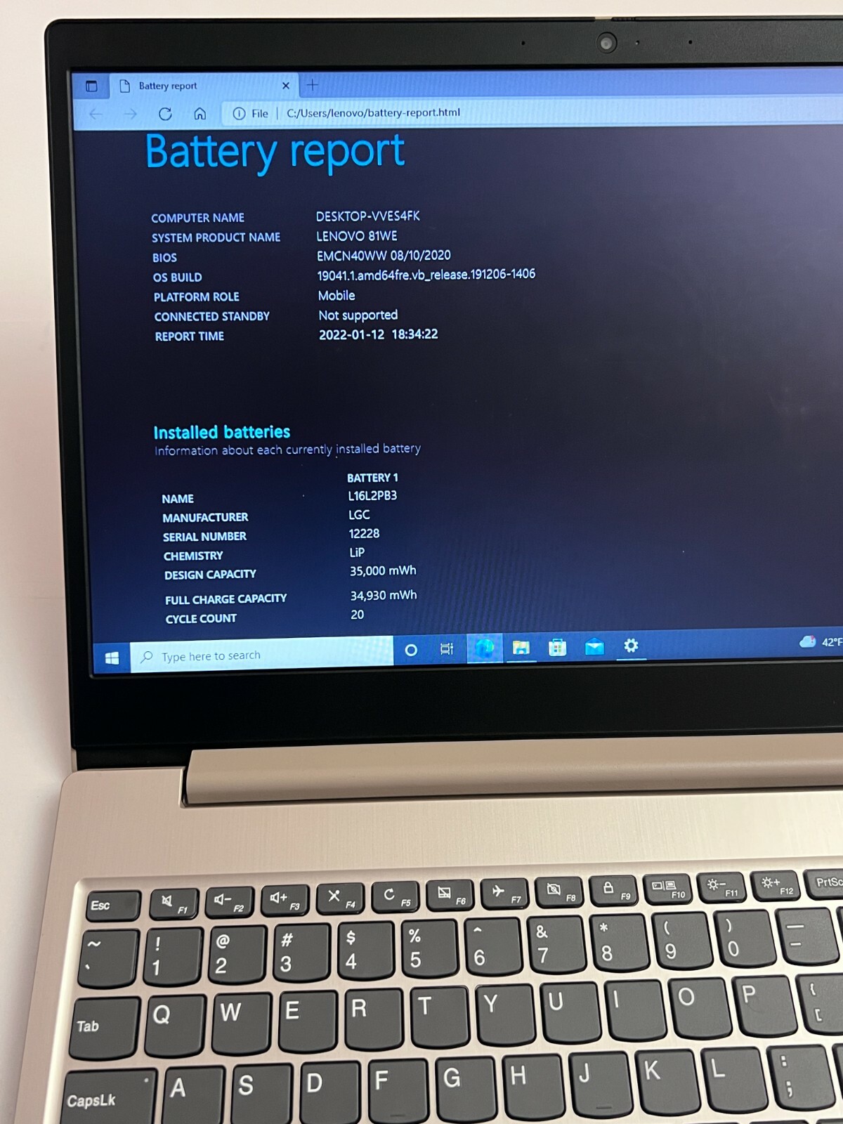 Lenovo IdeaPad 3 15IIL05 8gb RAM 256GB SSD Intel Core i3 10th Gen Touchscreen