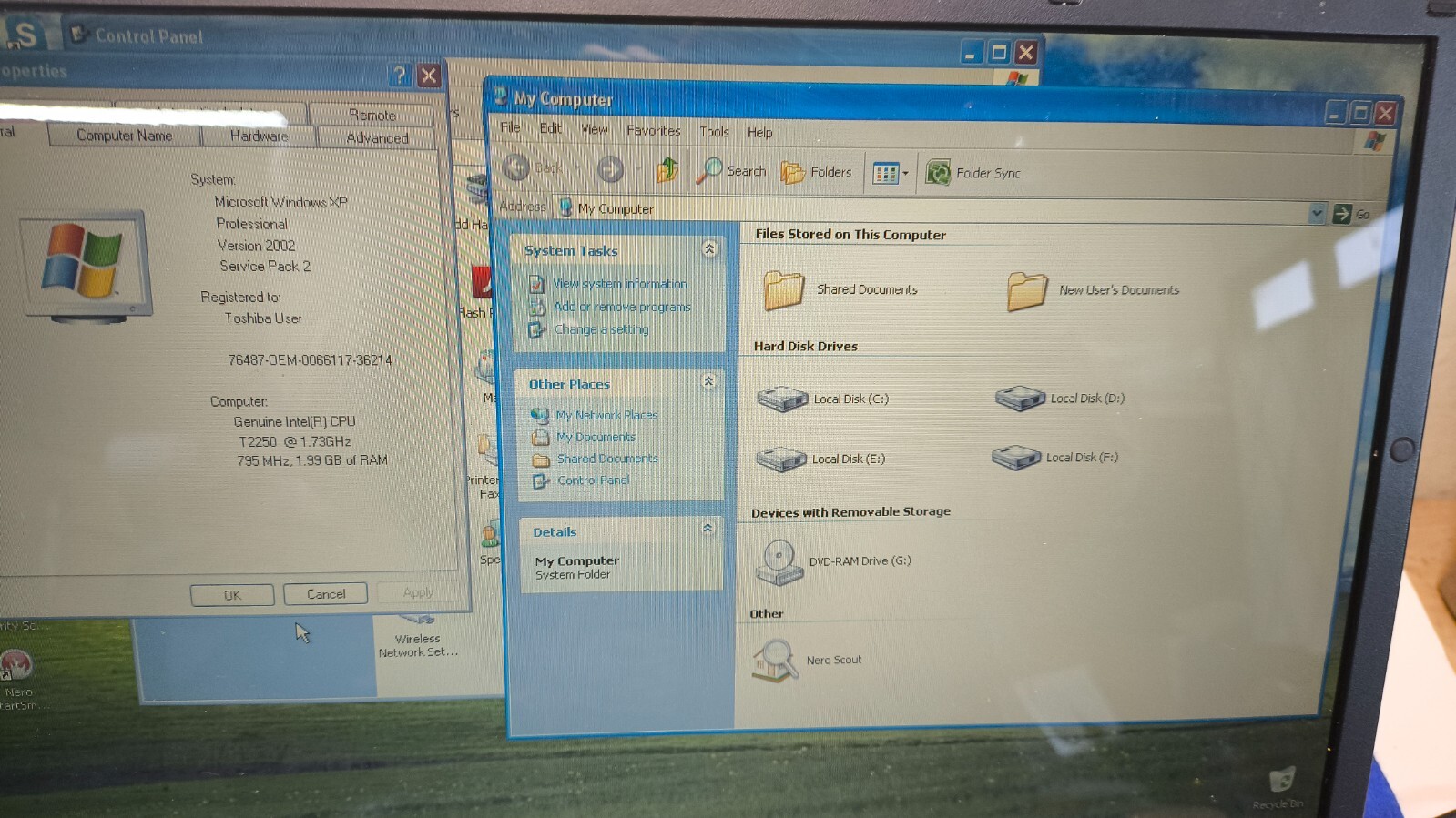 Toshiba Vintage 15″ Satellite A110 laptop Intel Pentium 2GB / 80GB HDD Win XP