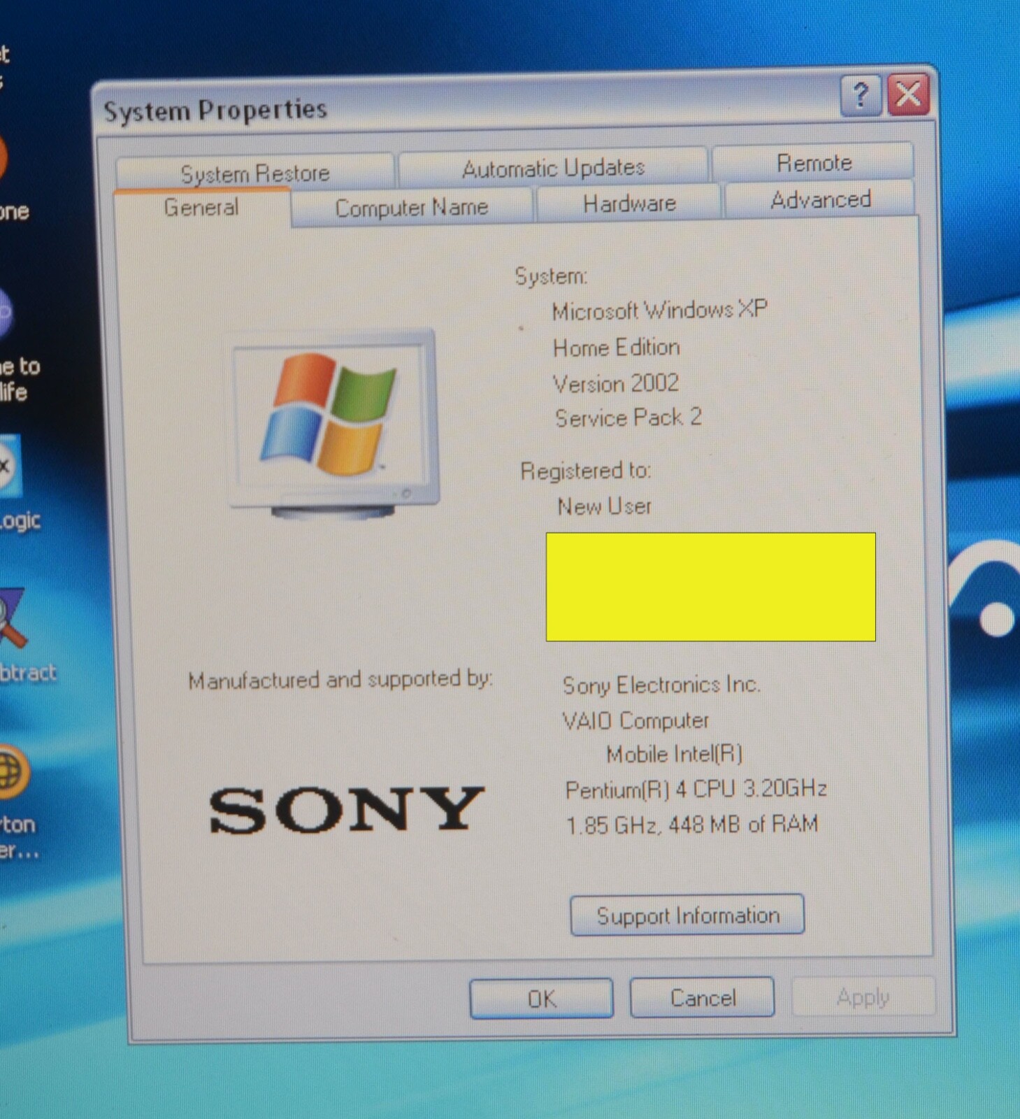 Vintage Sony PCG-K45 Vaio Laptop_Pentium 4 CPU @ 3.20 GHz_448MB RAM_80GB HDD.