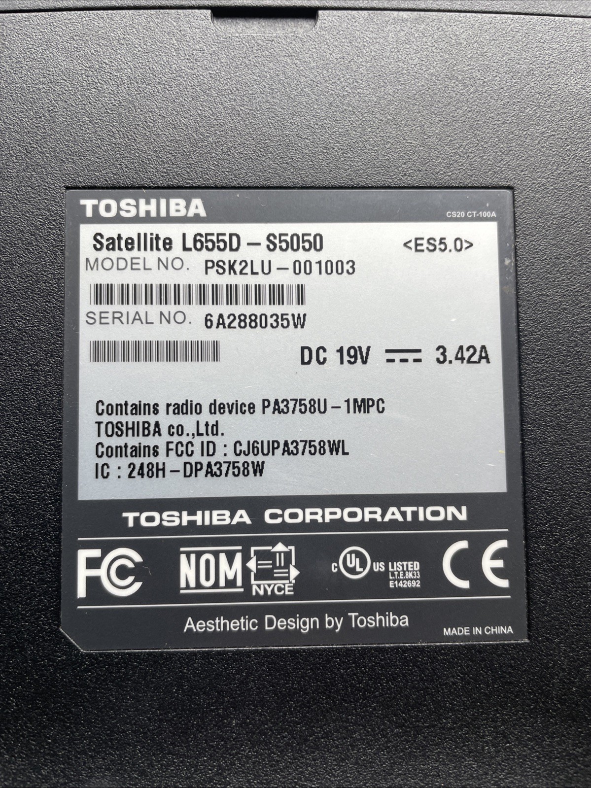 Toshiba Satellite L655D-S5050 AMD Laptop 3GB RAM No HDD *FOR PARTS* READ*