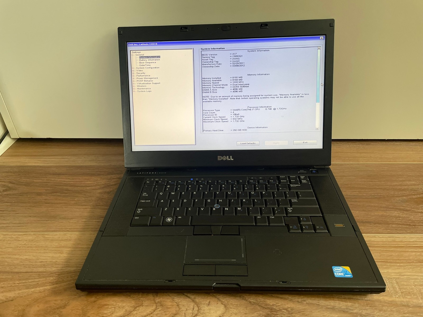 Dell Latitude E6510 15.6” i7 8GB SDRAM 250GB SSD Nvidia, WiFi, Charger, Camera