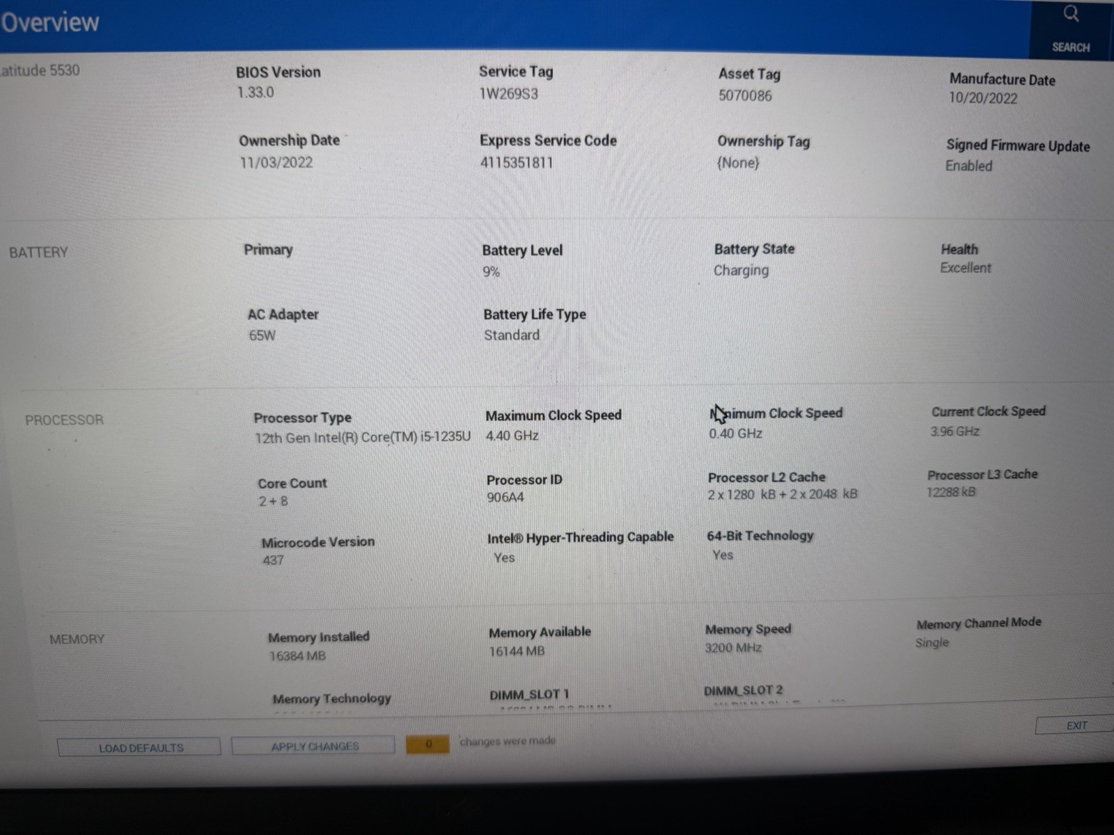 Dell Latitude 5530 15.6″ i5-1235U 4.40GHz 16GB RAM 256 SSD Silver
