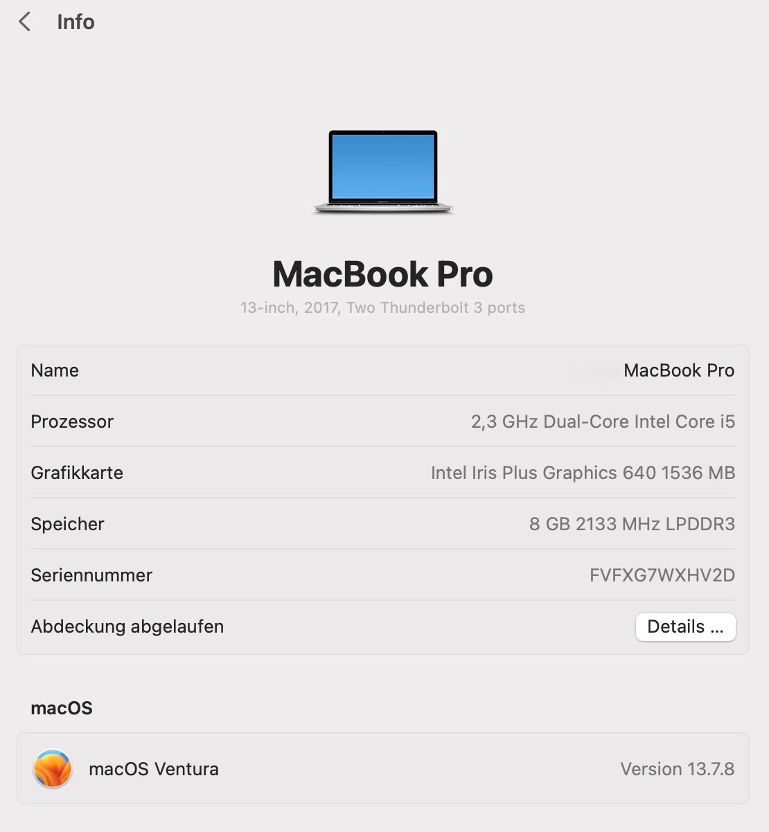 ★ Apple MacBook Pro Retina 13″ A1708 (2017) 256GB SSD + Charger Silver ★ Original Box