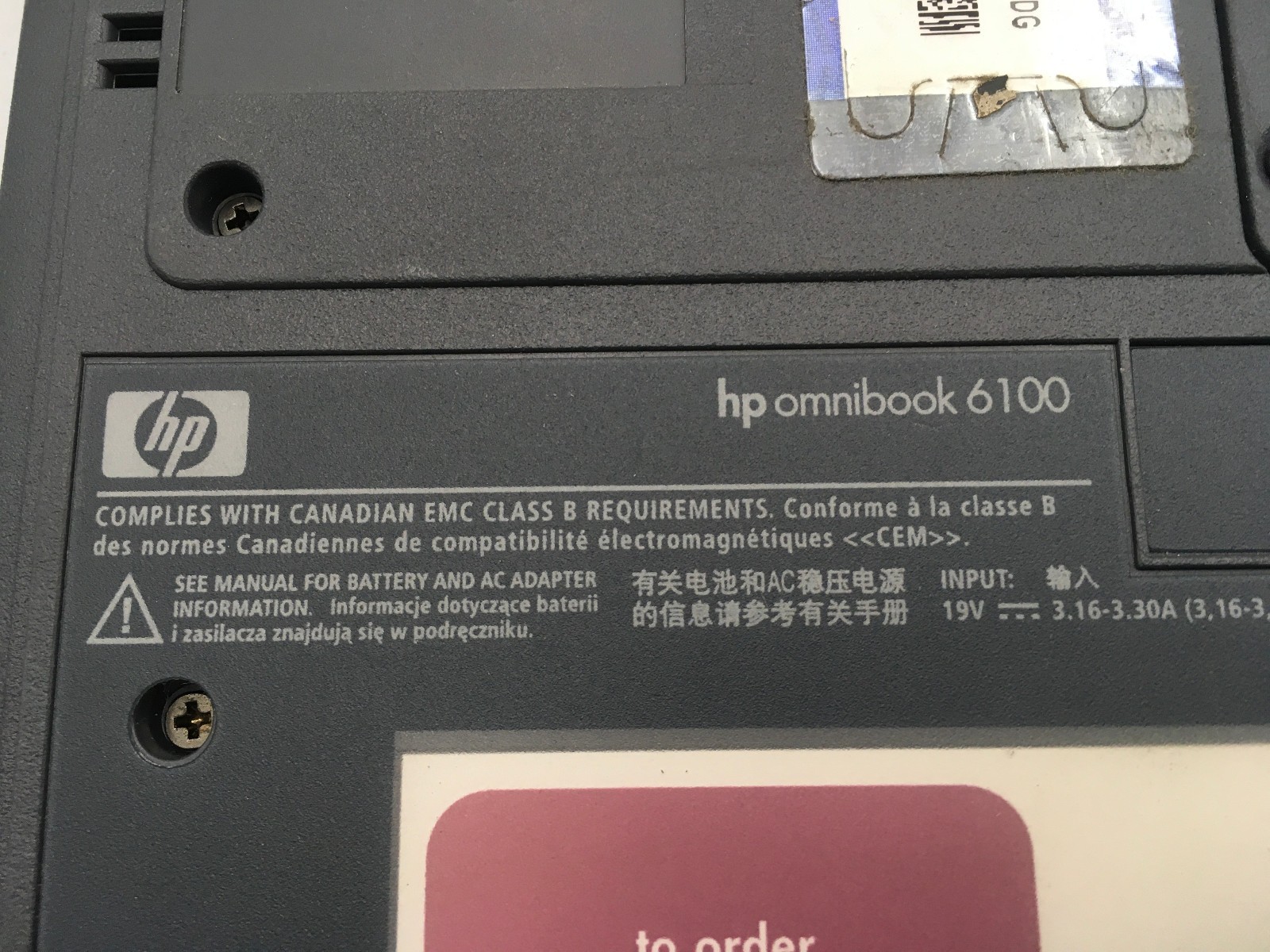 HP OMNIBOOK 6100 -FOR PARTS/FREEZE ON BOOT- INTEL PENTIUM M – 128MB RAM -READ-BB