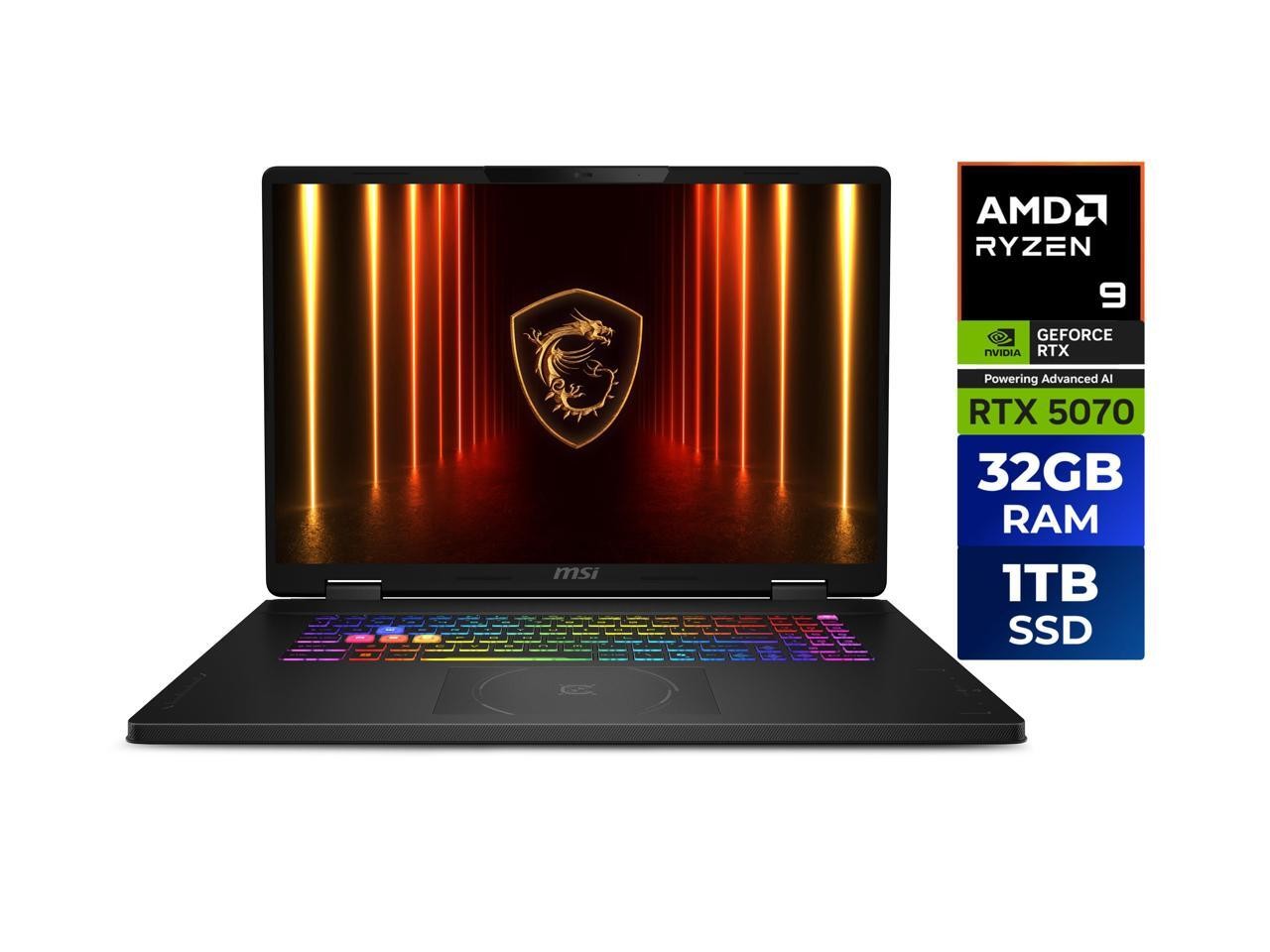 MSI – 18.0″ 240 Hz – AMD Ryzen 9 8940HX – GeForce RTX 5070 Laptop GPU – 32GB DDR