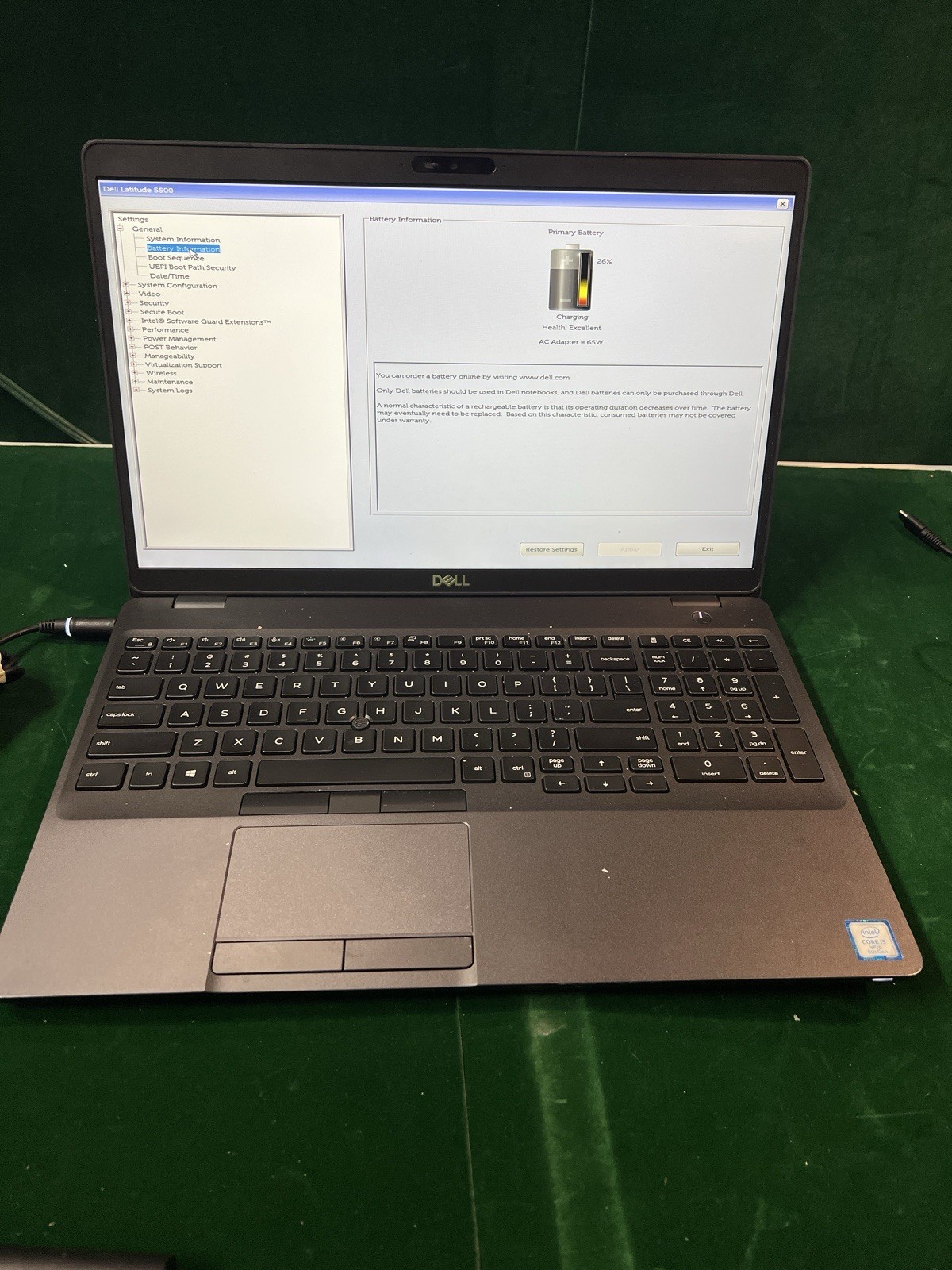 Dell Latitude 5500 15.6″ i5-8365U 1.60 GHz 8 GB RAM No SSD/OS/AC Very Good