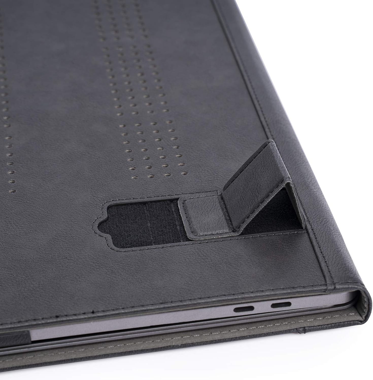 MacBook Pro Leather Case 16 inch 2019 2020 A2141 with Touch ID Laptop Sleeve Bla