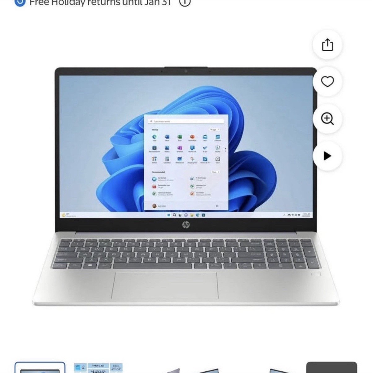 HP 15.6″ Laptop Intel Core i3-N305 8GB RAM 256GB SSD Lilac Lavender Windows 11