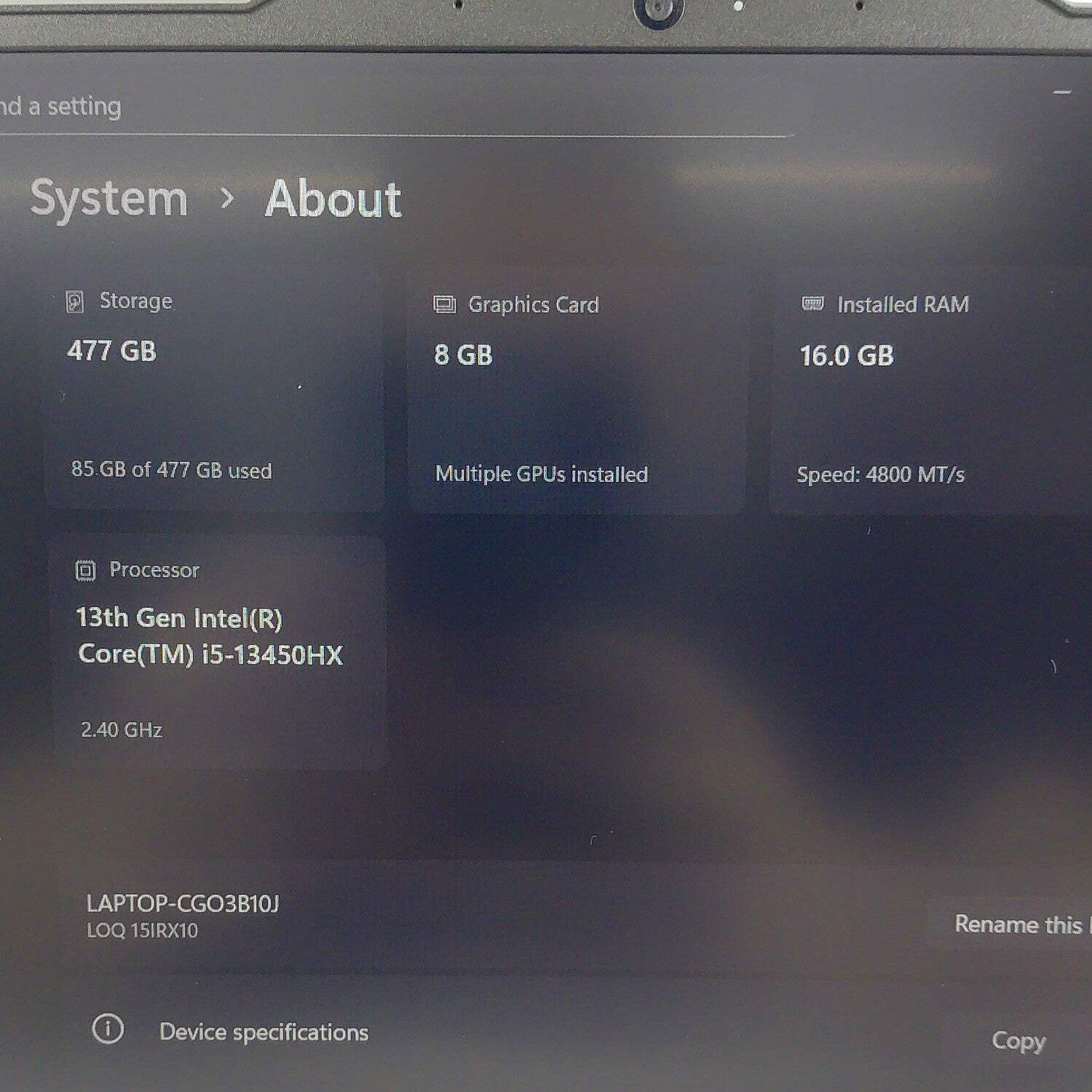 Lenovo LOQ 15 83JE 15.6″ i5-13450HX 2.4GHz 16GB RAM 512GB SSD GeForce RTX 5050