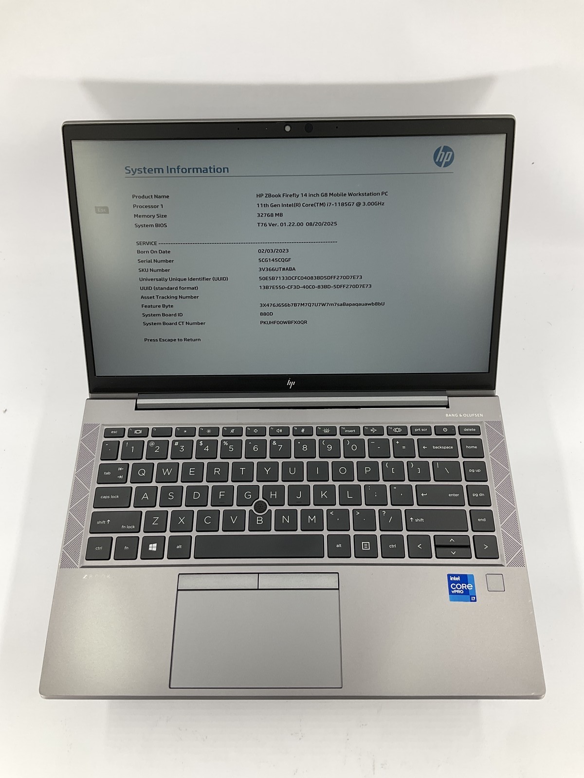 HP Zbook Firefly G8 14″ Core i7-1185G7 256GB 32GB B Win 11 Pro