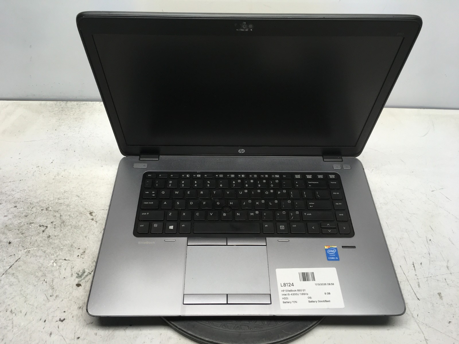 HP EliteBook 850 G1 Intel i5-4200U 1.6GHz 8 GB NO HDD