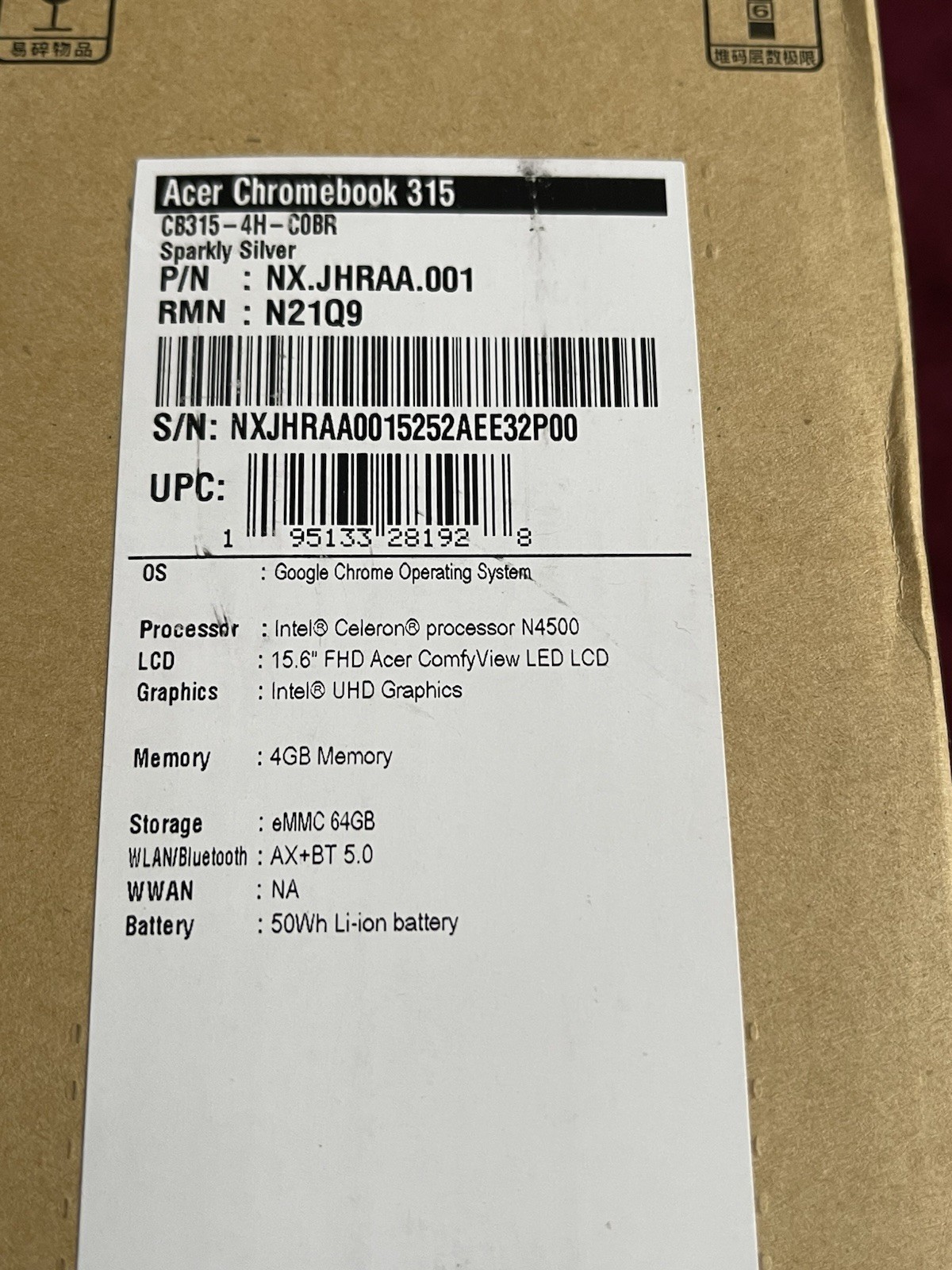 Acer Chromebook 315 CB315-4H 15.6″