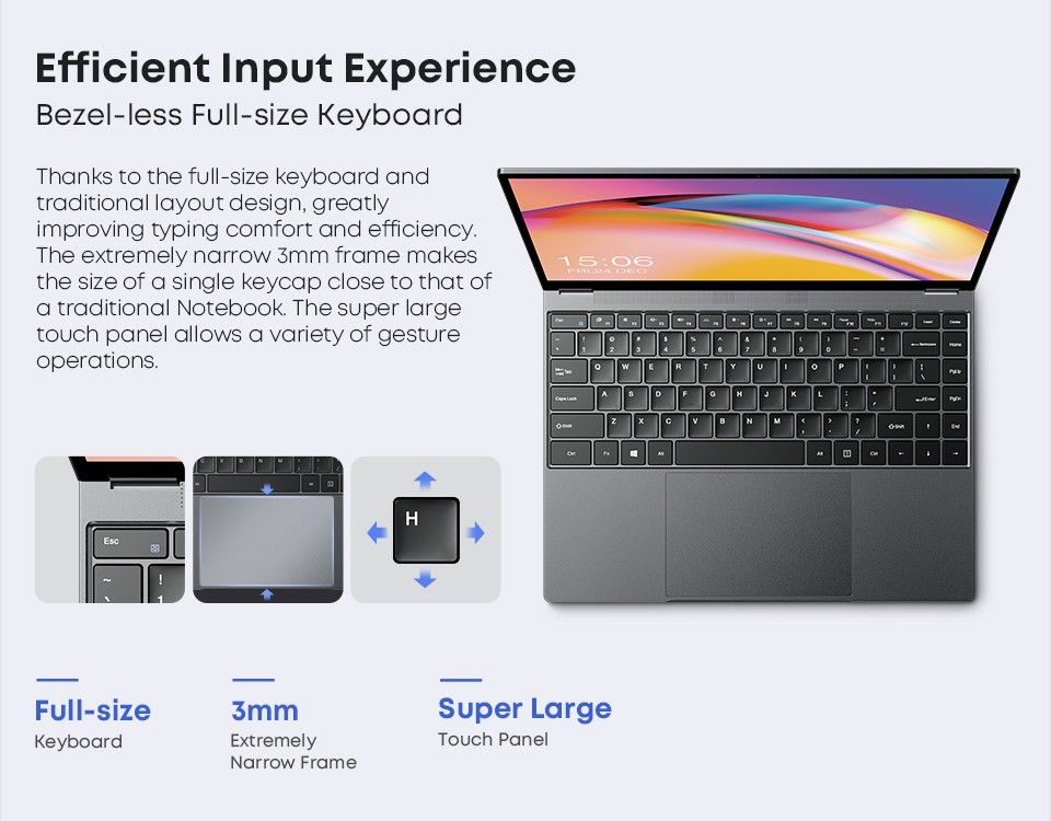 CHUWI FreeBook 13.5″ 2-in-1 Laptop Intel i3-1215U 6C/8T 12GB+512GB Win 11 PC