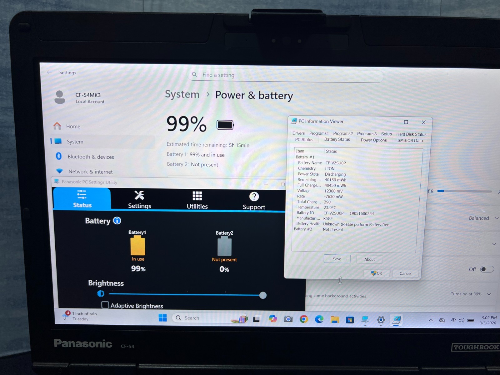 CF-54J2487VM, i5-7300U @2.60GHz, 256GB SSD M.2, 16GB, TOUCHSCREEN, 4G LTE, 4240H