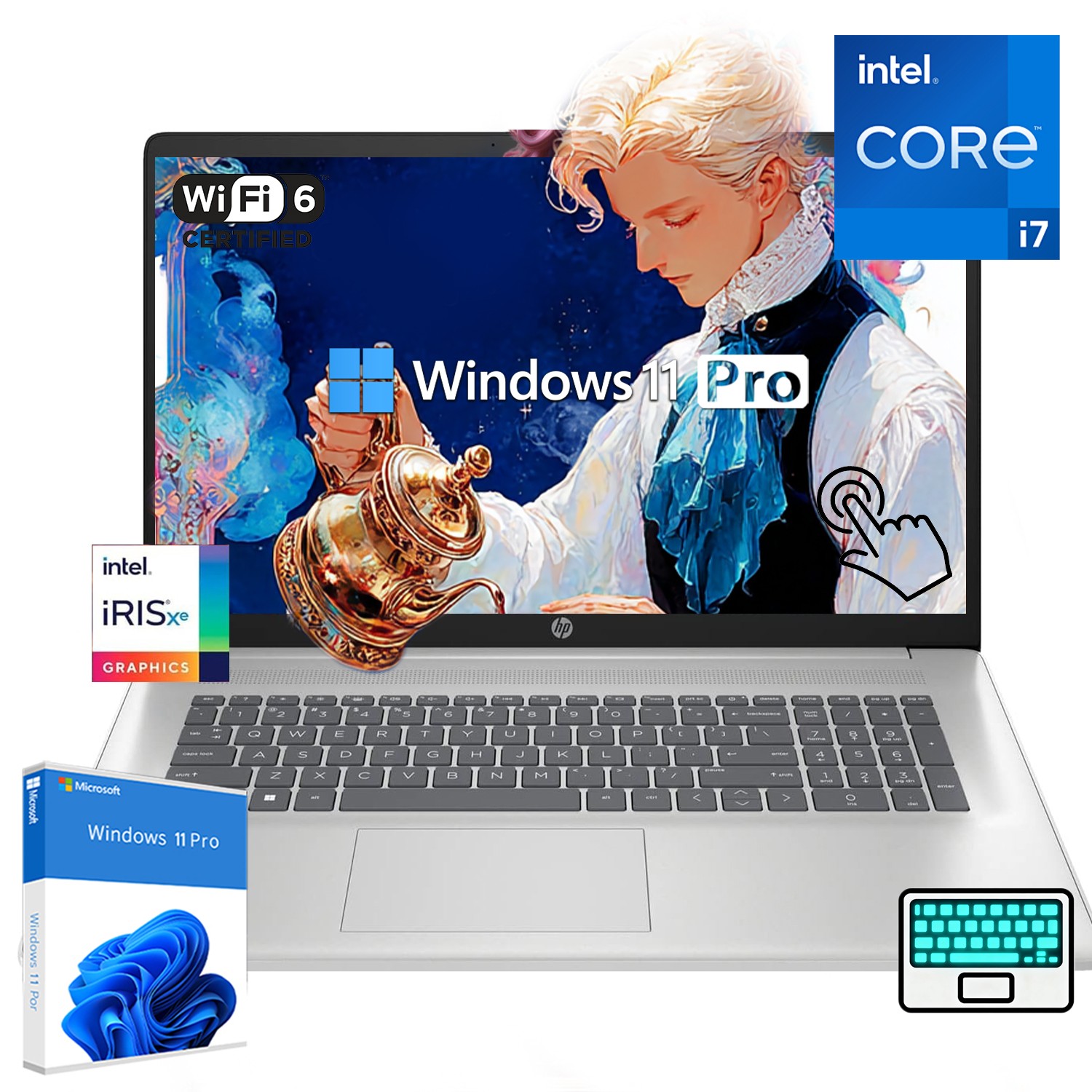 HP Laptop 17.3″ HD – Intel Core i7 UpTo 64GB 4TB SSD Windows OS Touch Backlit KB