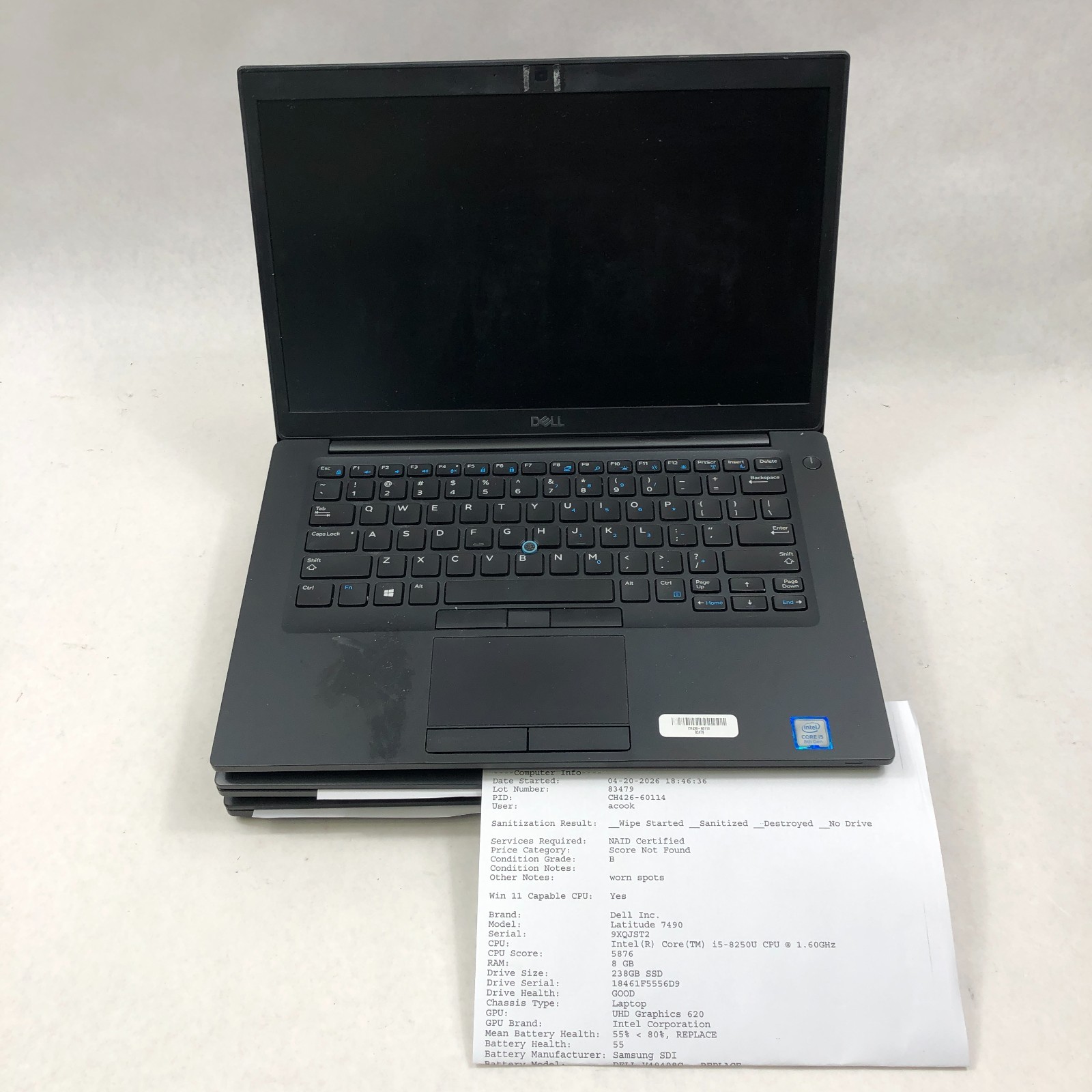 LOT OF 6 Dell Latitude Mixed Model Laptops 3470, 5480, 7480, 7490- See Listing