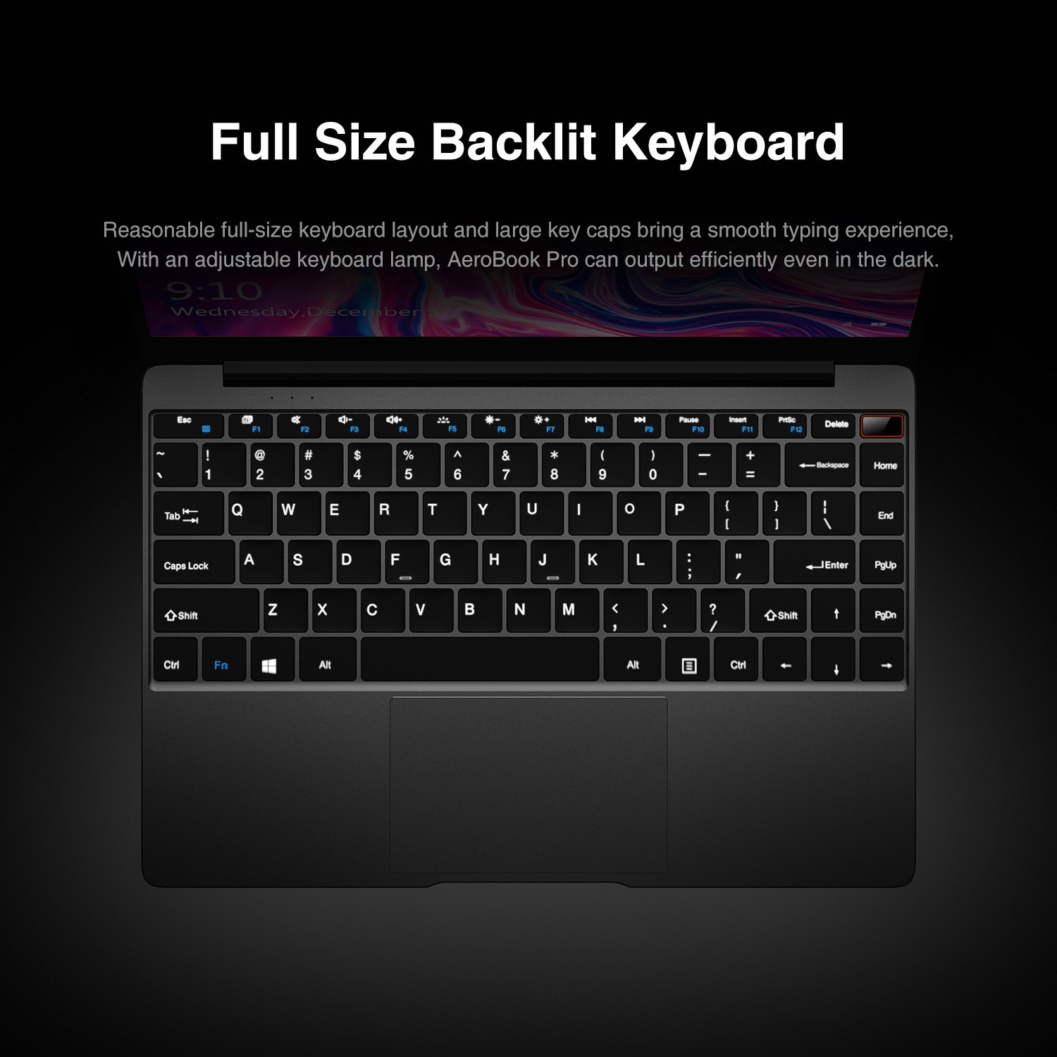 CHUWI 13.3in Aerobook Intel Core Laptop Computer 8G 256G Win11 Backlit keyboard