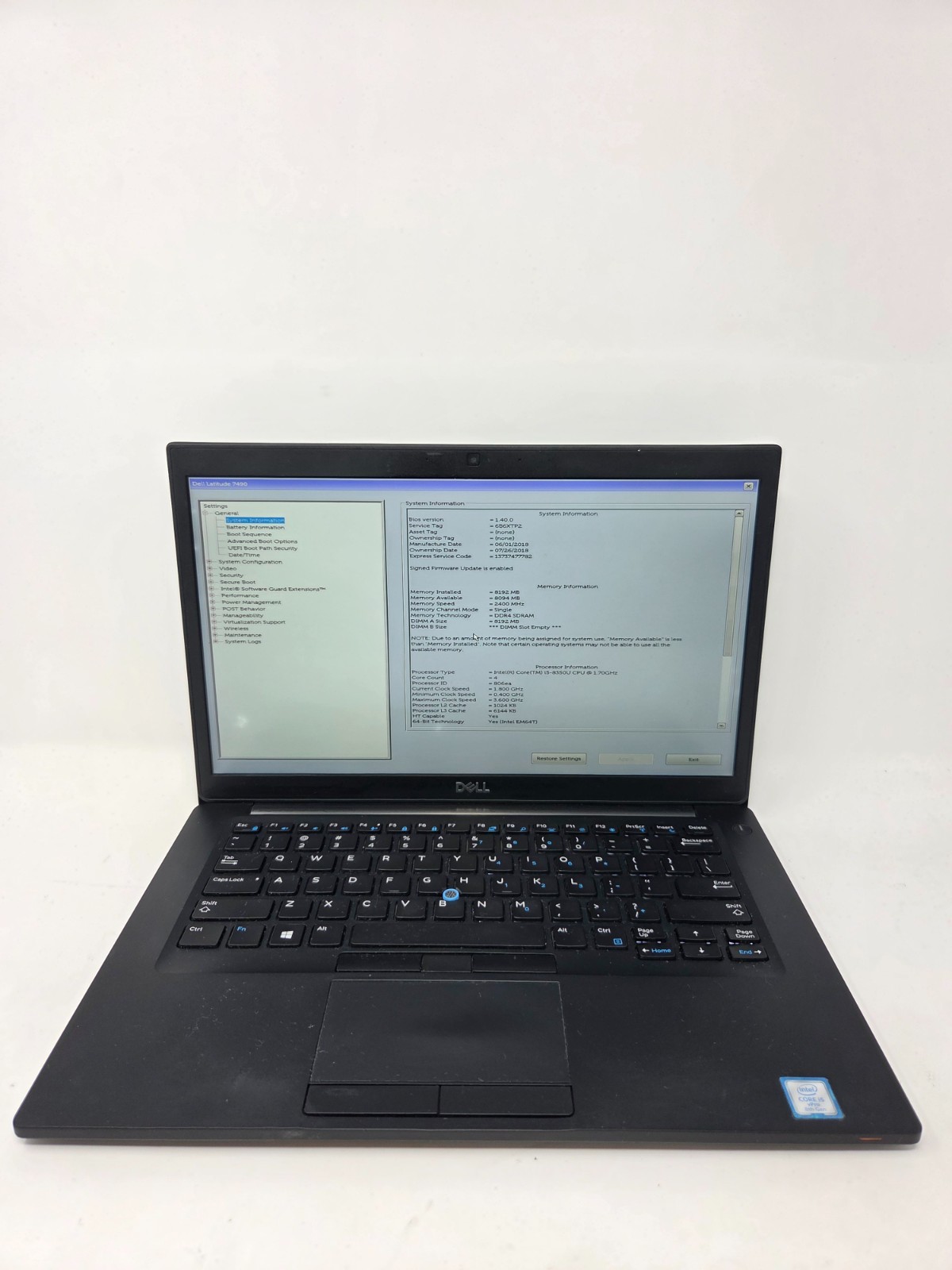 LOT OF 4 MIX DELL LATITUDE E5470-7490-5480-7490, 8 RAM, NO DISK (SEE SPECS)